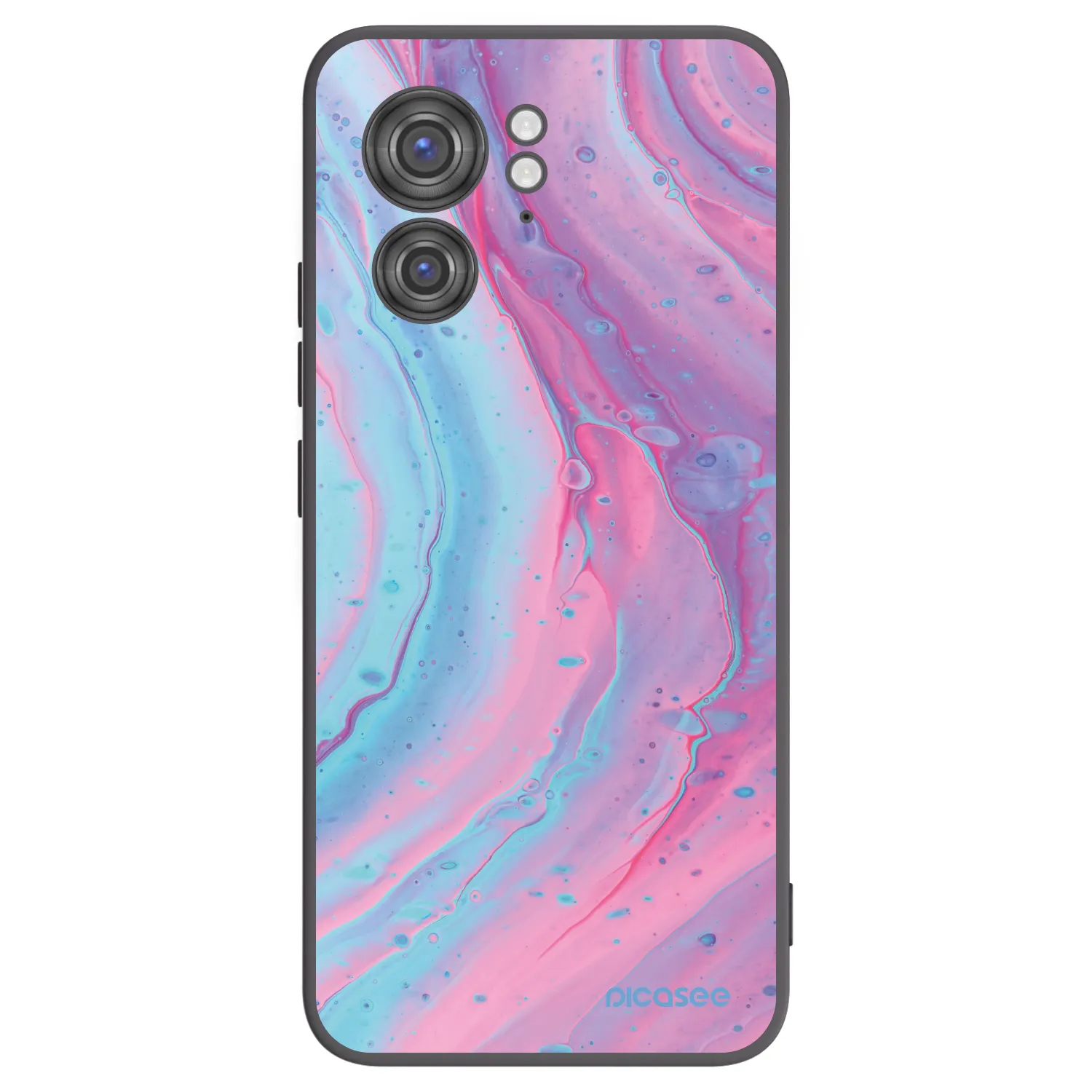 Picasee crna silikonska maskica za Motorola Edge 40 - Pink liquid