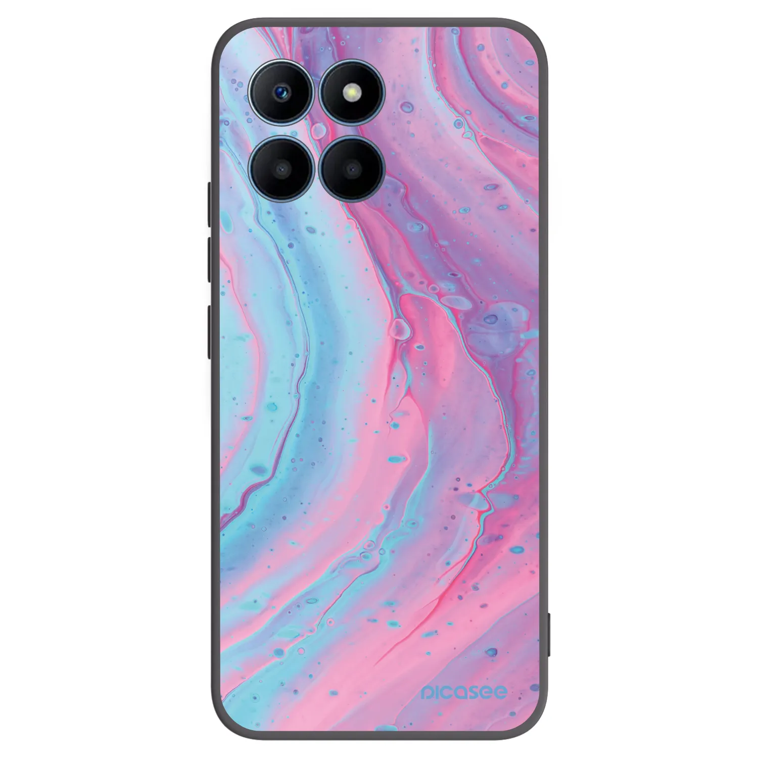 Picasee crna silikonska maskica za Honor 70 Lite - Pink liquid