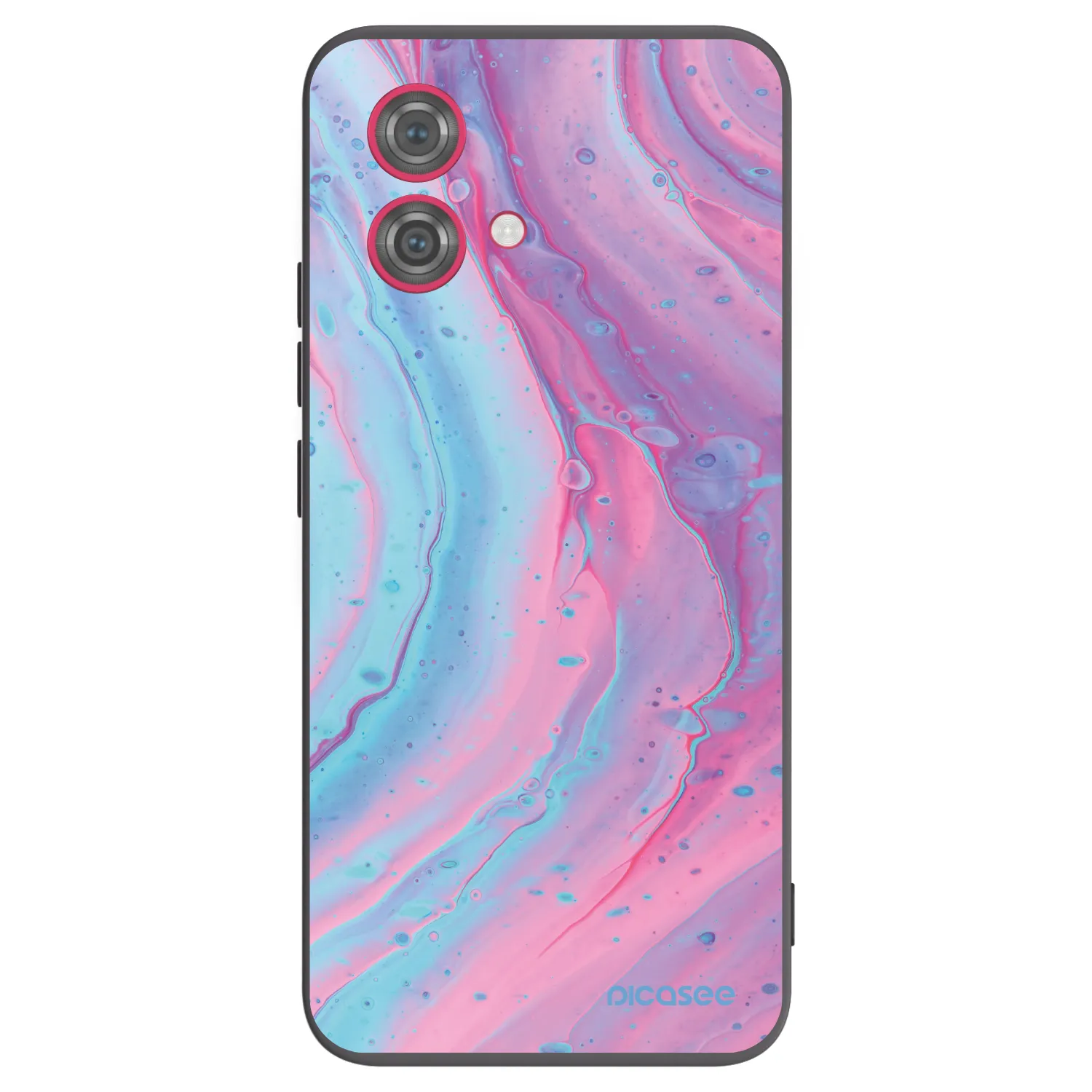 Picasee crna silikonska maskica za Motorola Moto G84 5G - Pink liquid