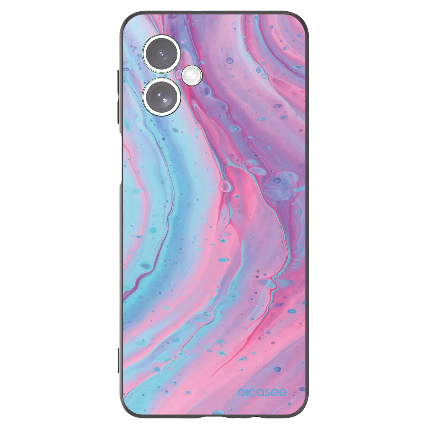 Picasee crna silikonska maskica za Motorola Moto G54 5G - Pink liquid