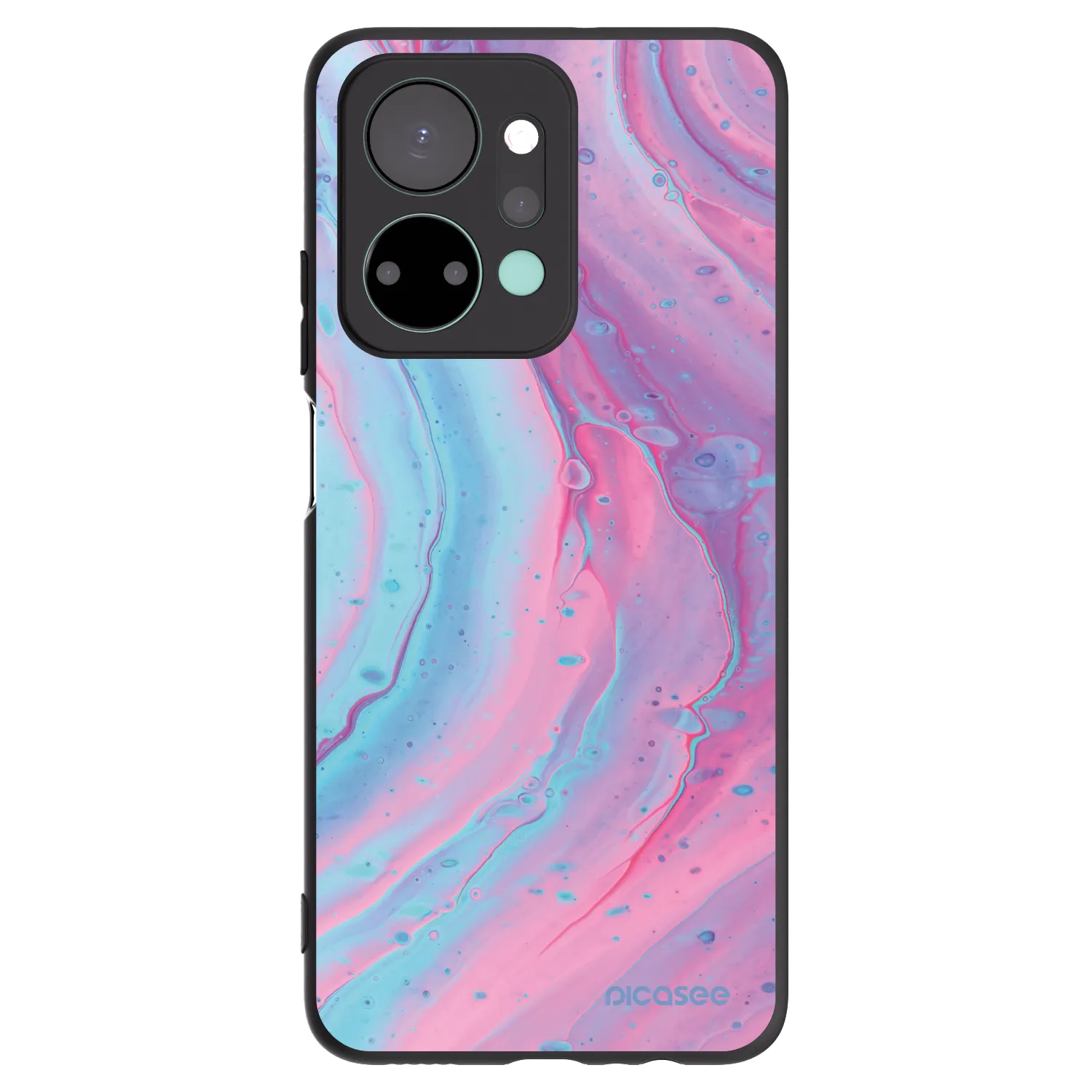 Picasee crna silikonska maskica za Honor X7a - Pink liquid