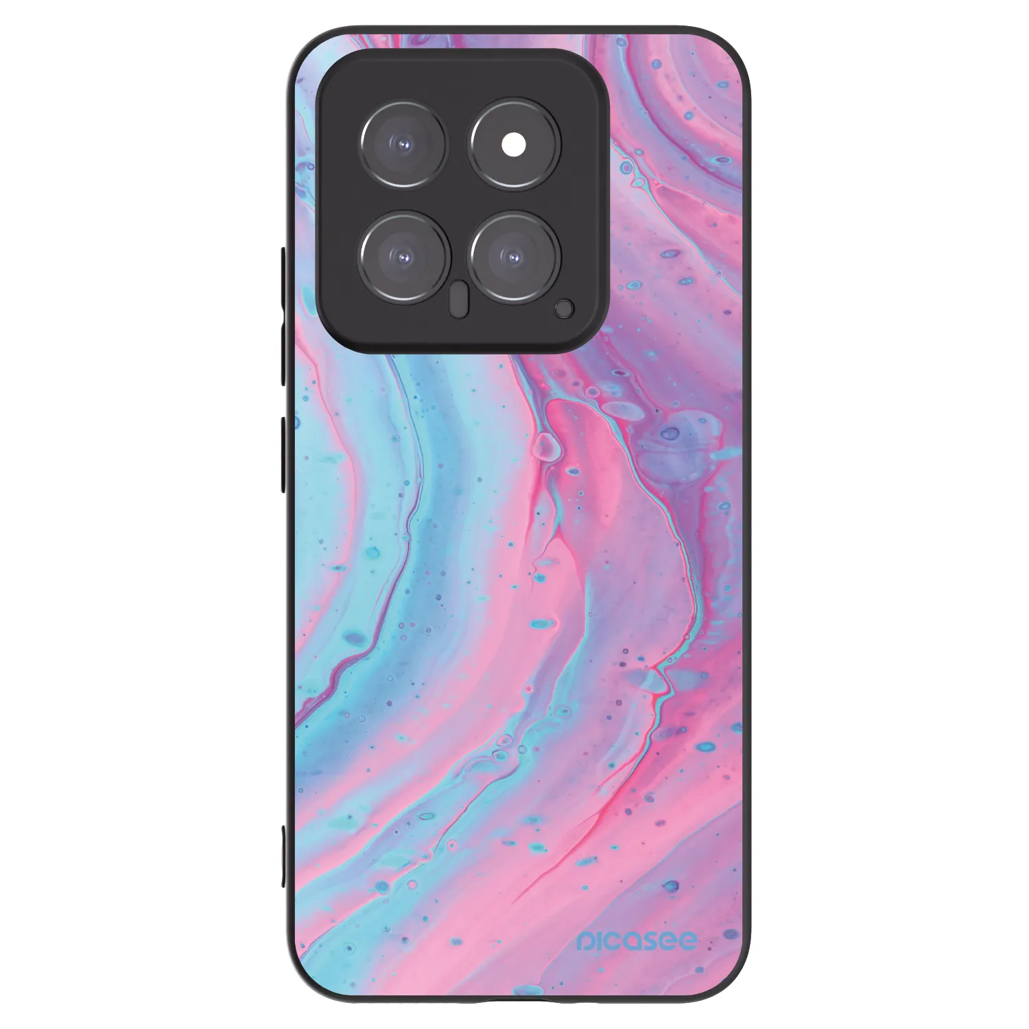 Picasee crna silikonska maskica za Xiaomi 14 - Pink liquid