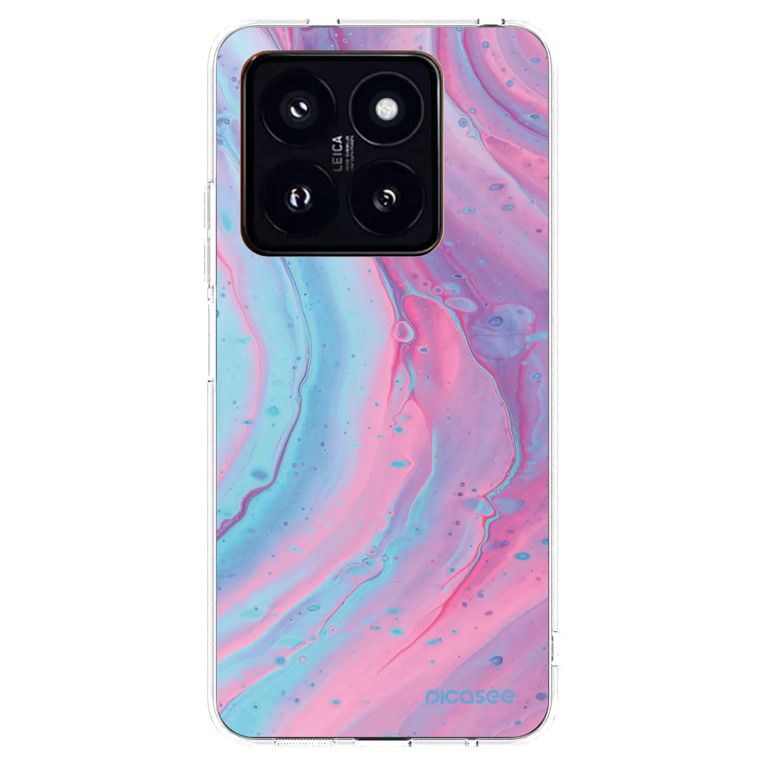 Picasee silikonska prozirna maskica za Xiaomi 14 Pro - Pink liquid