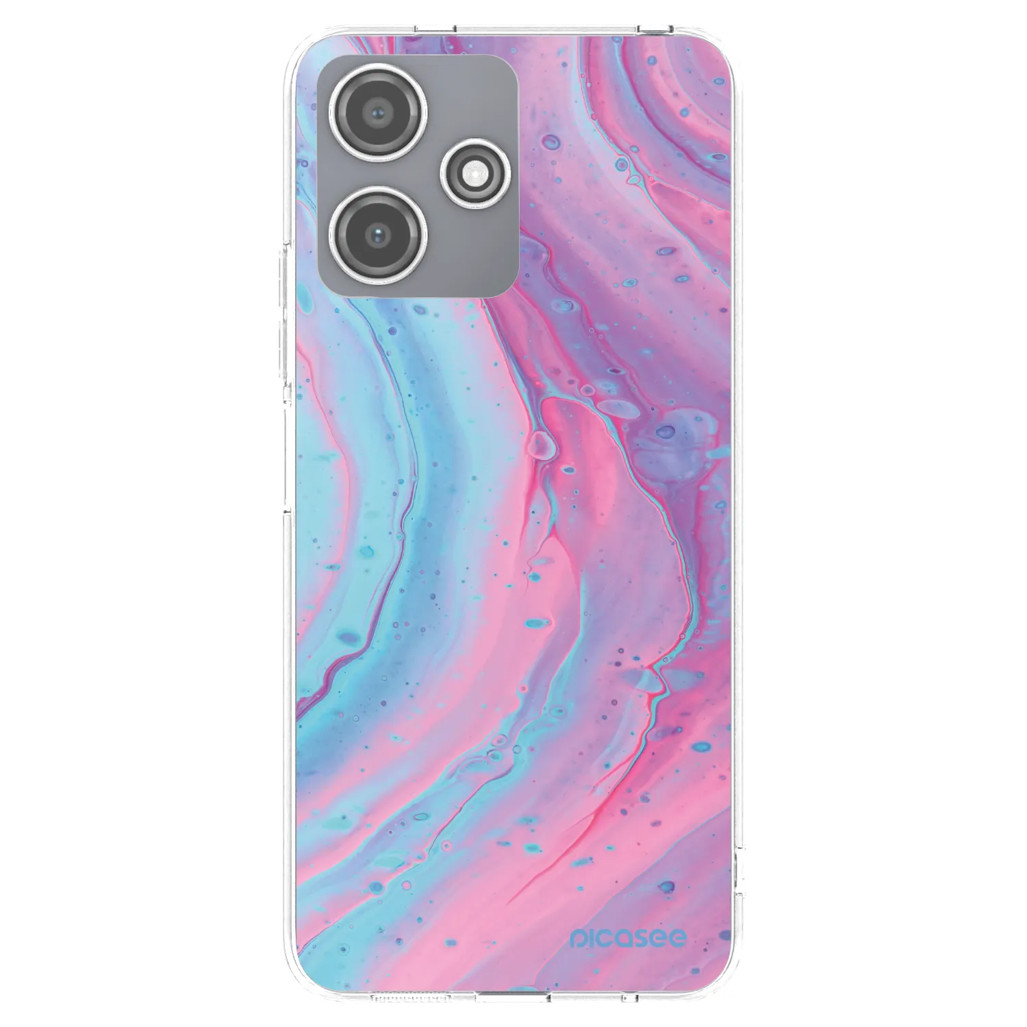 Picasee silikonska prozirna maskica za Xiaomi Redmi 12 5G - Pink liquid