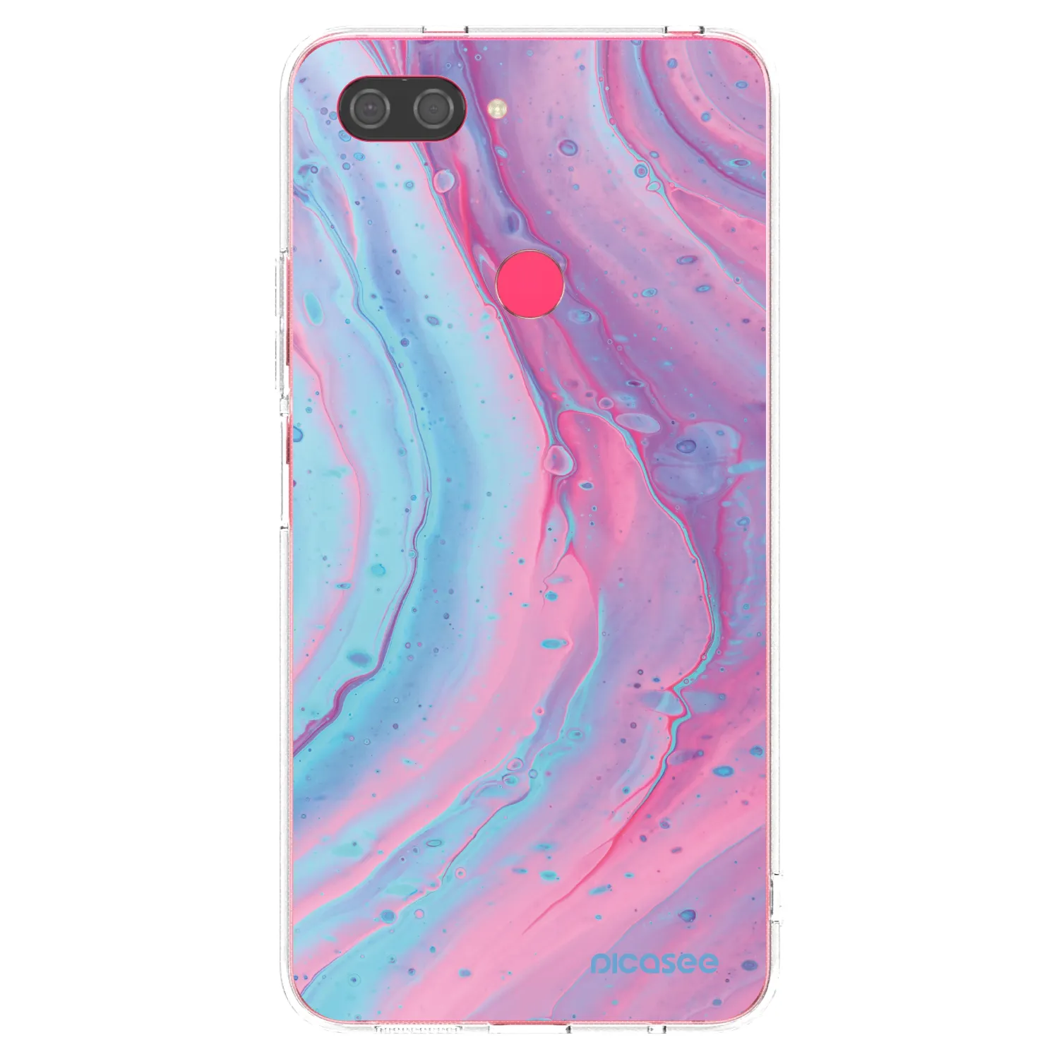 Picasee silikonska prozirna maskica za Xiaomi Mi 8 Lite - Pink liquid