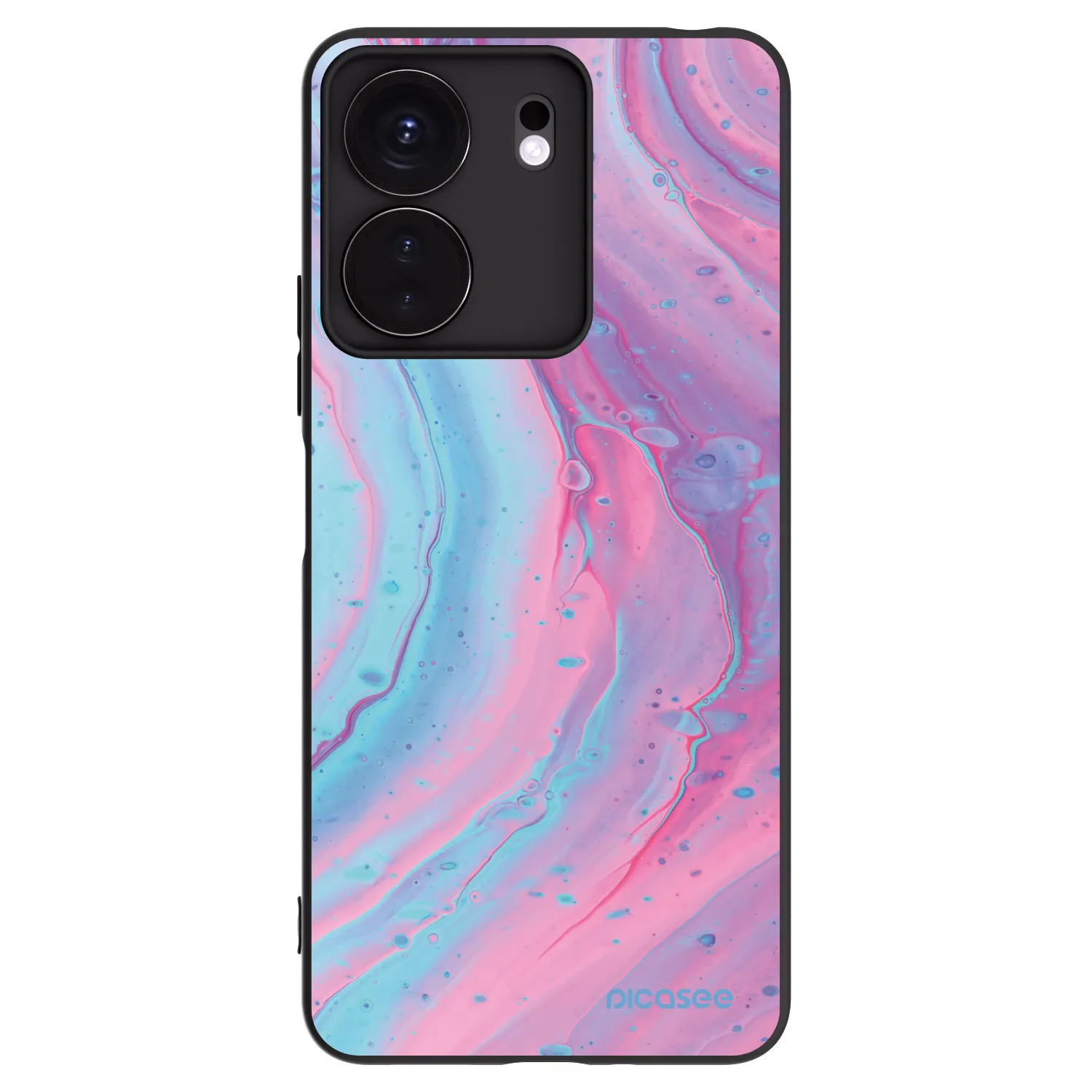 Picasee crna silikonska maskica za Xiaomi Redmi 13C 4G - Pink liquid