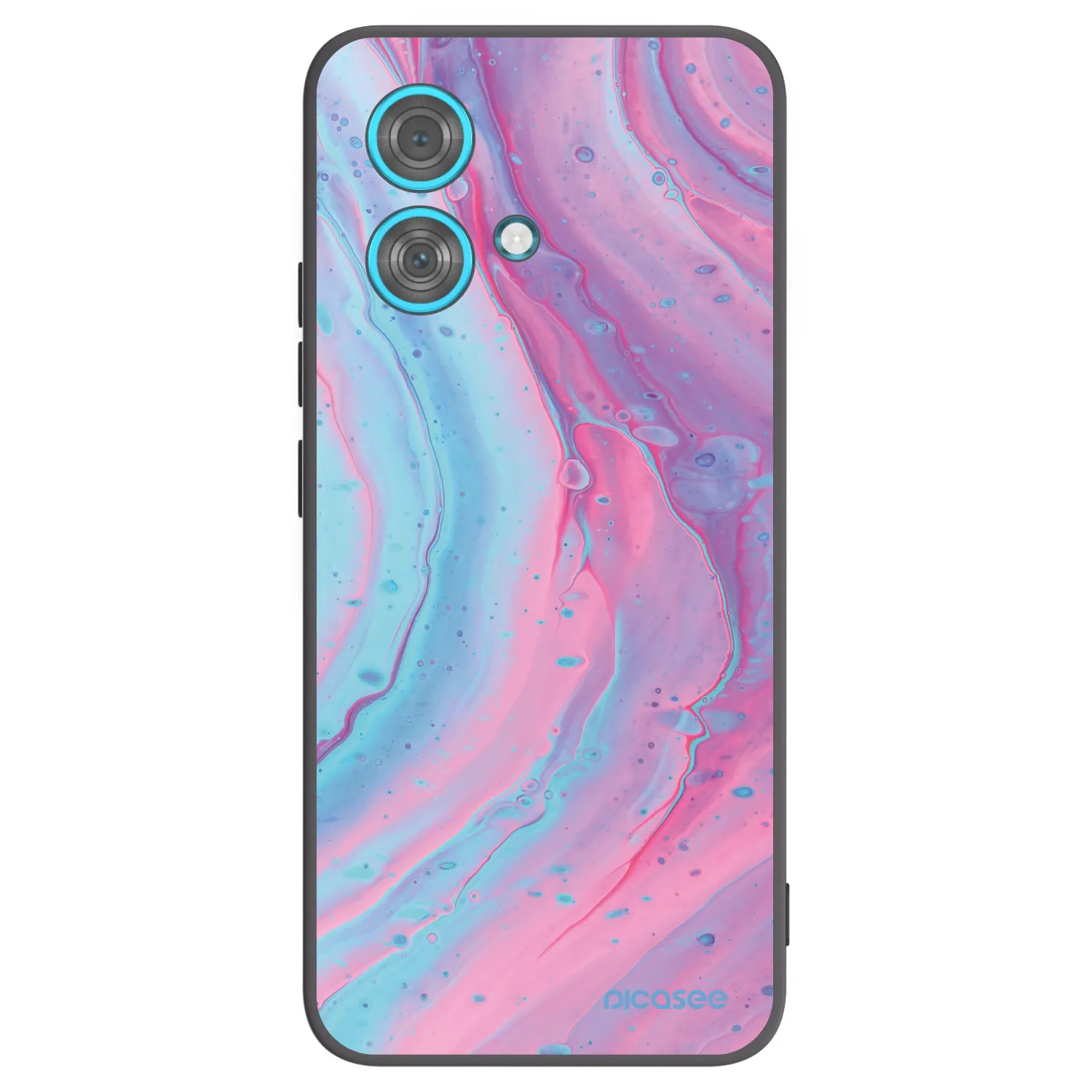Picasee crna silikonska maskica za Motorola Edge 40 Neo - Pink liquid