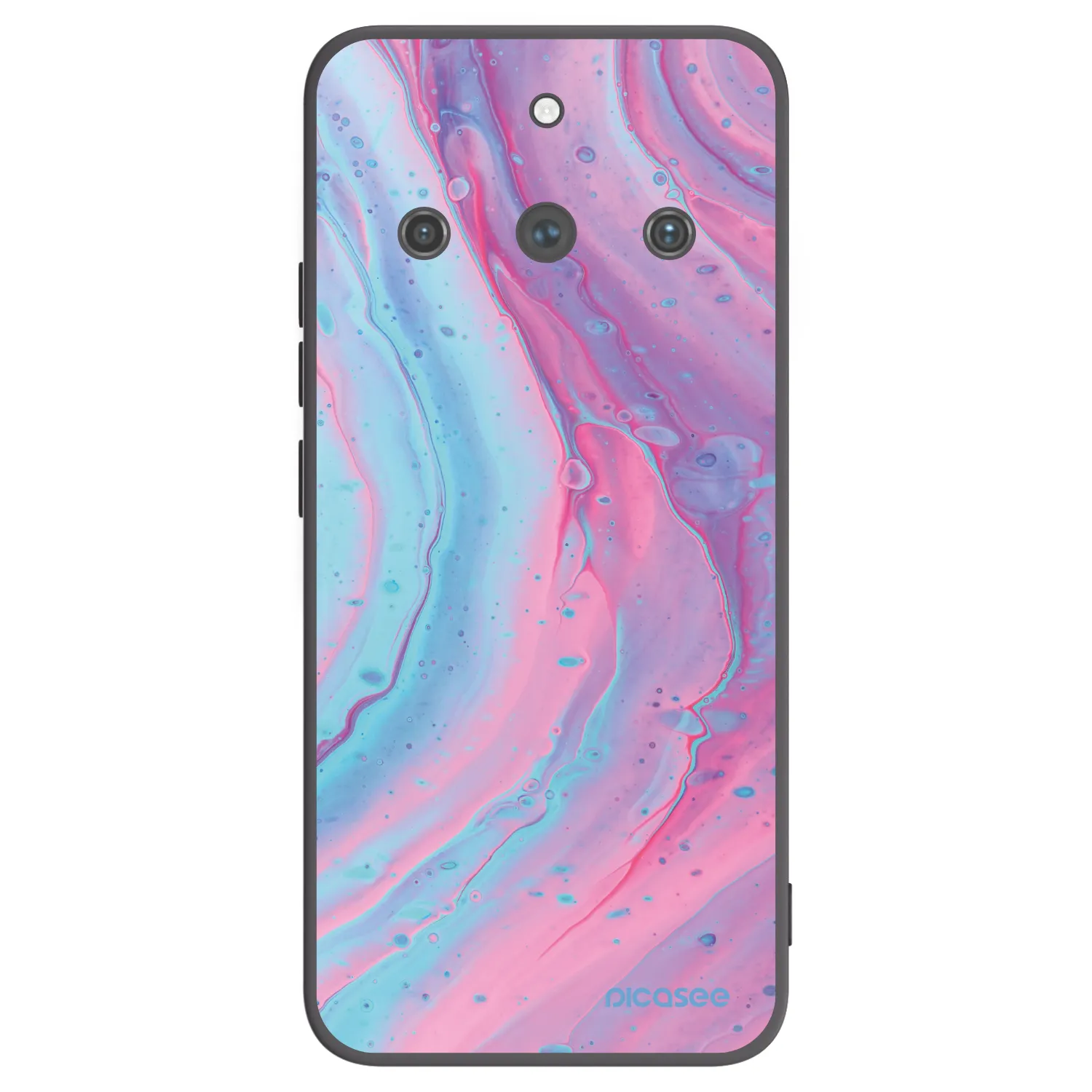 Picasee crna silikonska maskica za Realme 11 Pro+ - Pink liquid