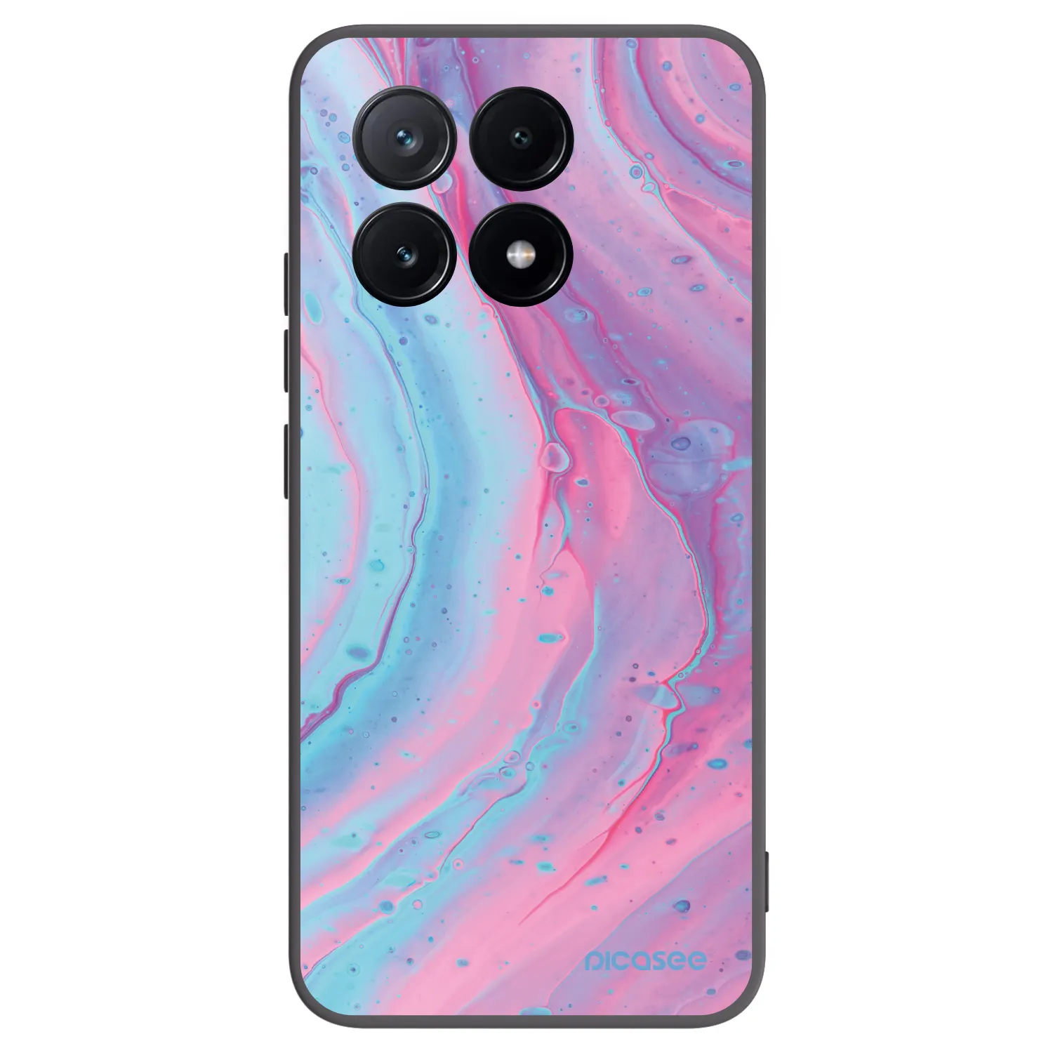 Picasee crna silikonska maskica za Xiaomi Poco X6 Pro - Pink liquid