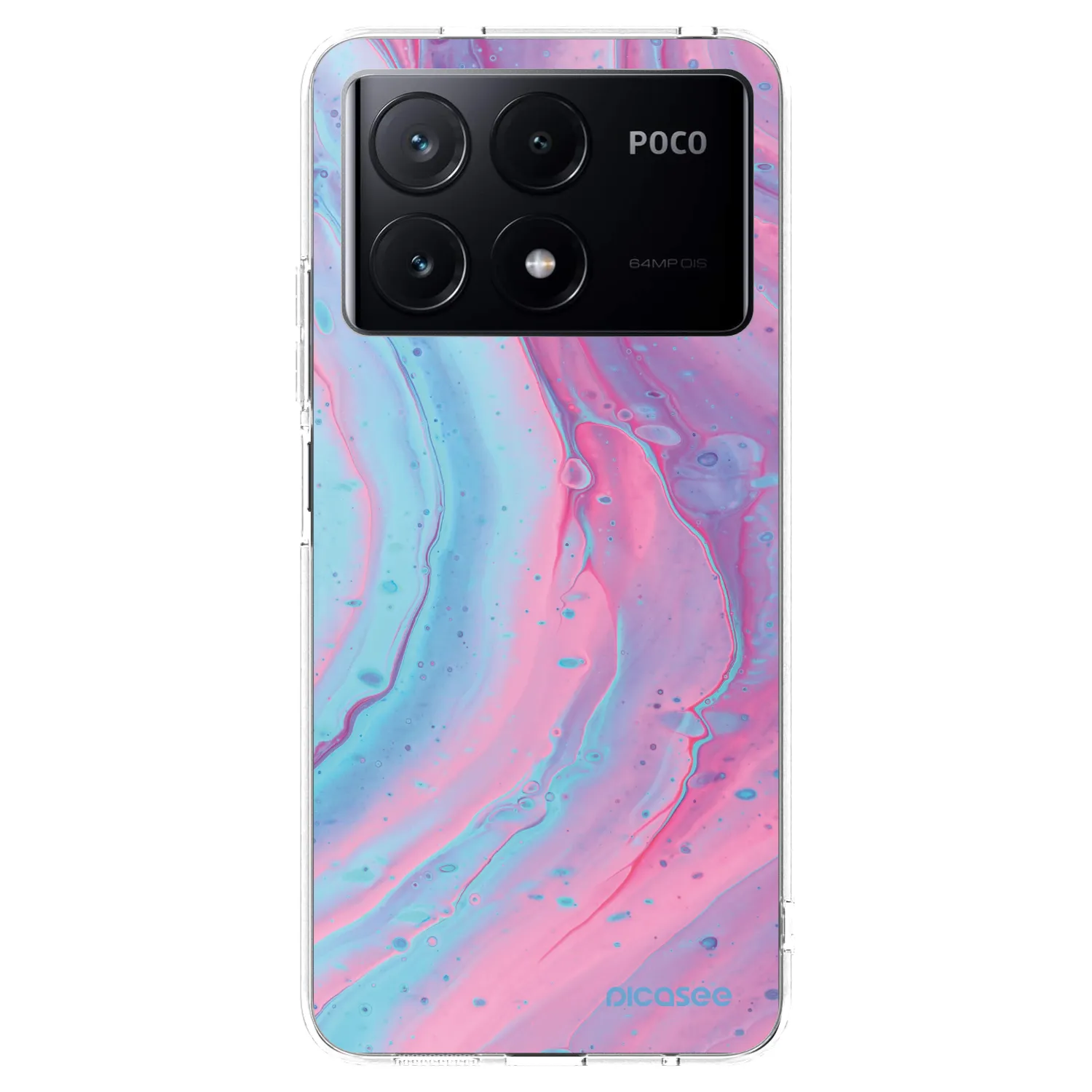 Picasee silikonska prozirna maskica za Xiaomi Poco X6 Pro - Pink liquid