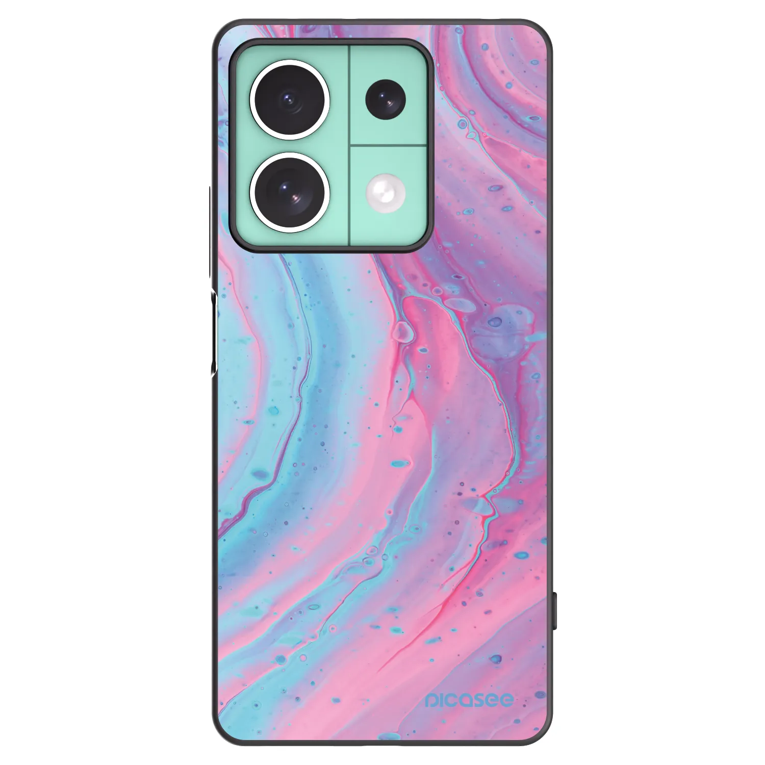 Picasee crna silikonska maskica za Xiaomi Redmi Note 13 5G - Pink liquid