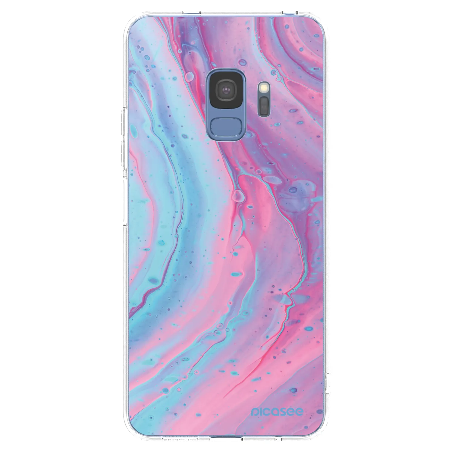 Picasee silikonska prozirna maskica za Samsung Galaxy S9 G960F - Pink liquid