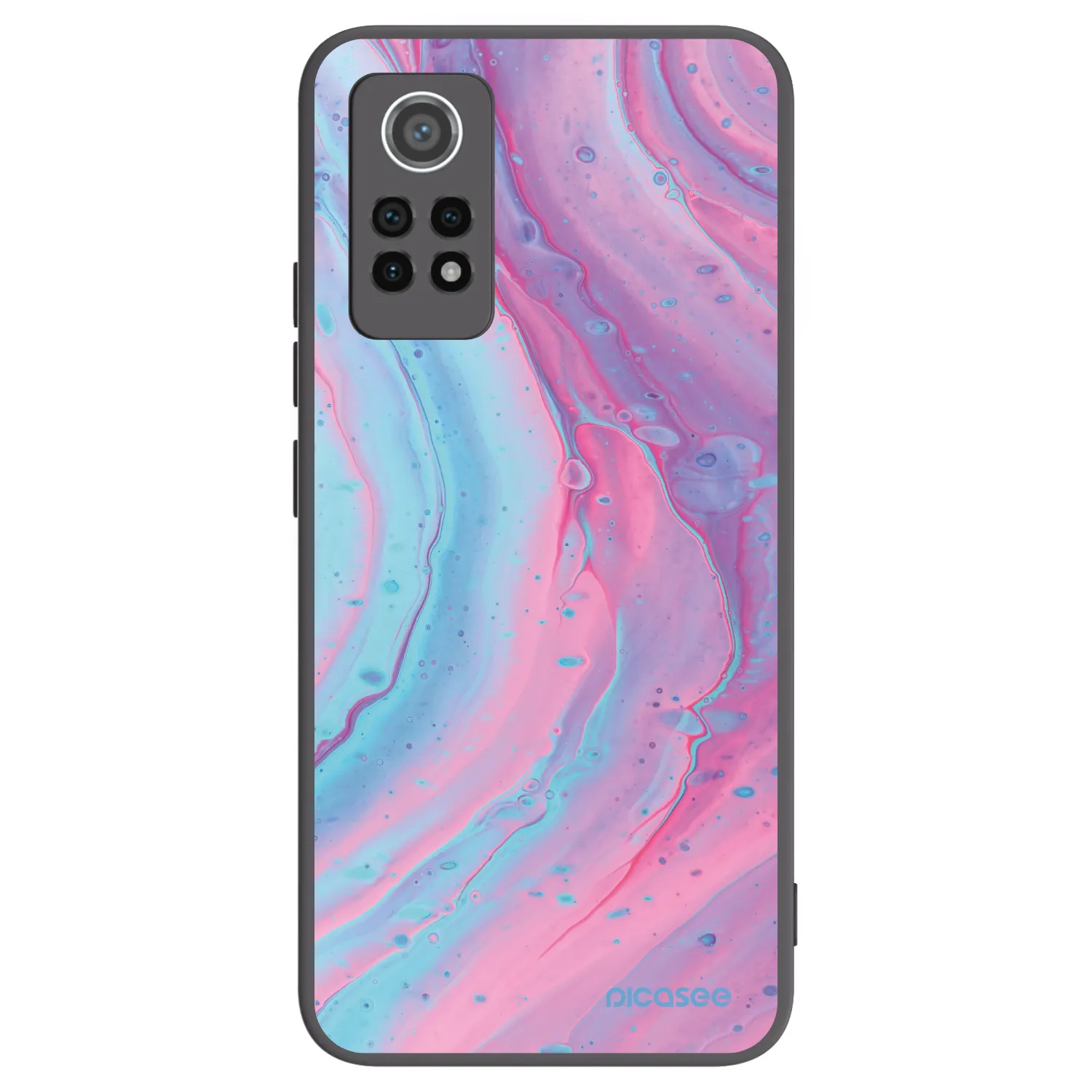 Picasee crna silikonska maskica za Xiaomi Redmi Note 12 Pro 4G - Pink liquid
