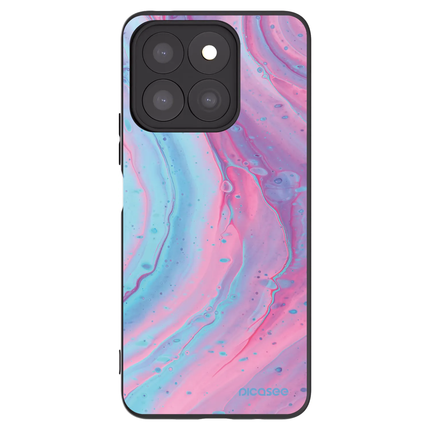 Picasee crna silikonska maskica za Honor X8b - Pink liquid