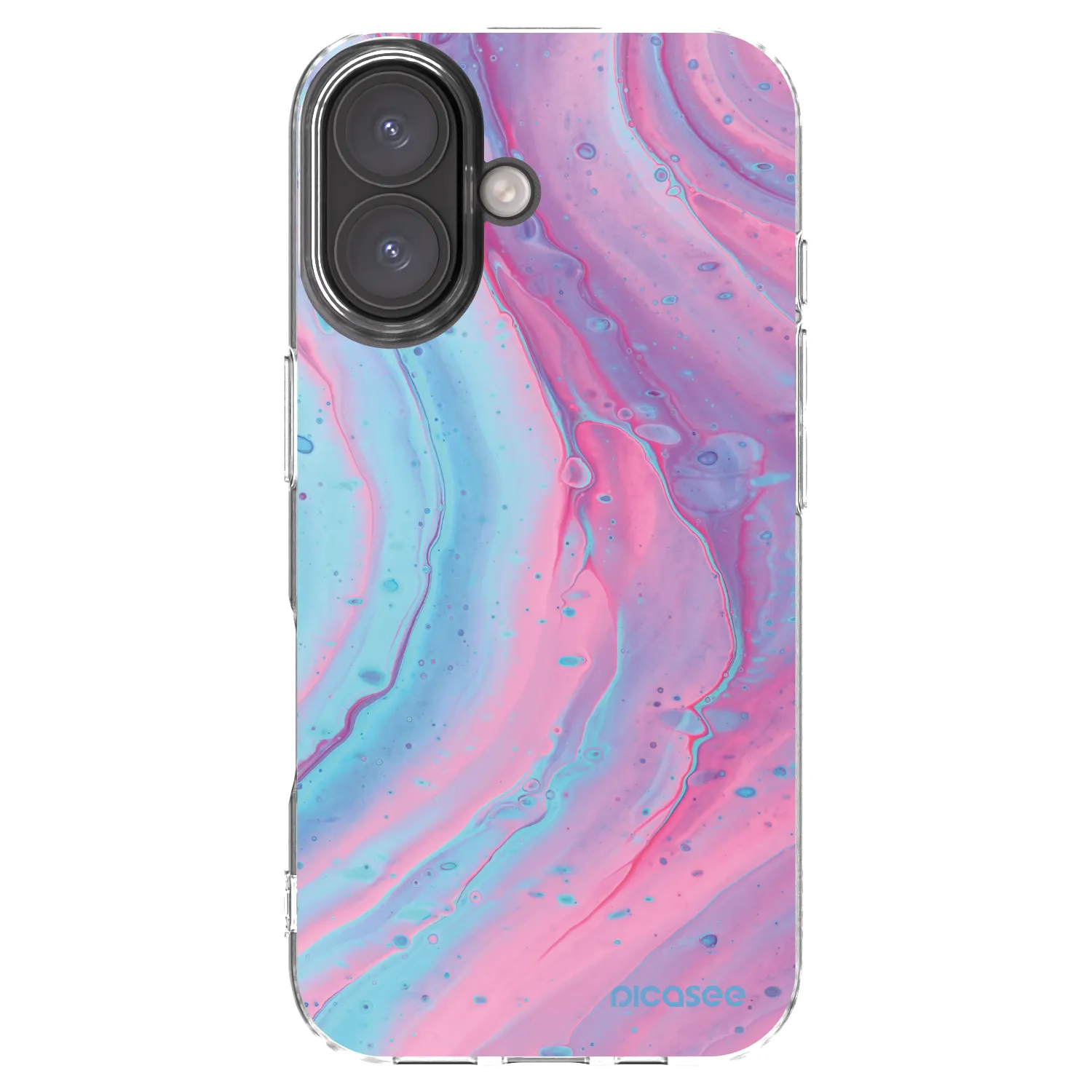 Picasee silikonska prozirna maskica za Apple iPhone 16 - Pink liquid