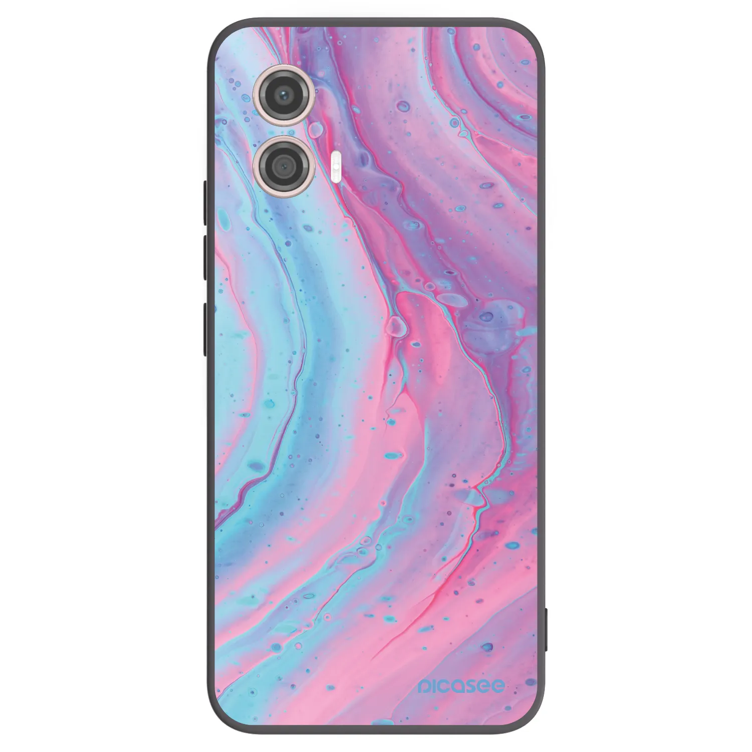 Picasee crna silikonska maskica za Motorola Moto G53 5G - Pink liquid