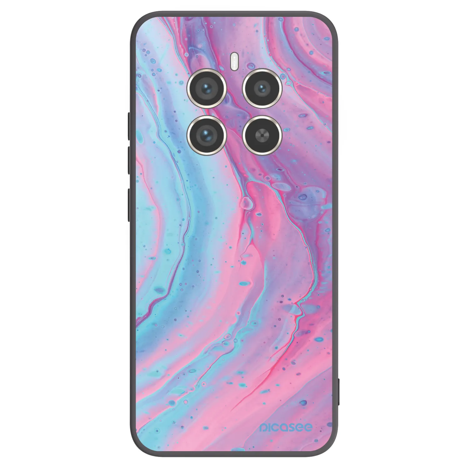 Picasee crna silikonska maskica za Realme 12 Pro 5G - Pink liquid