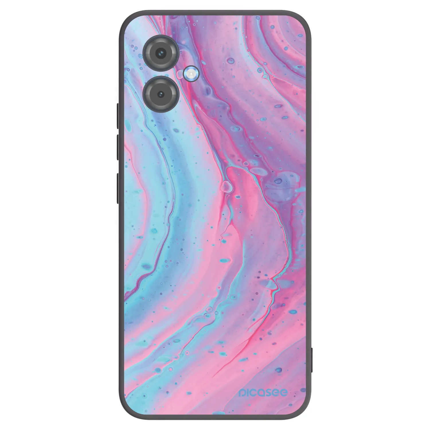 Picasee crna silikonska maskica za Motorola Moto G14 - Pink liquid
