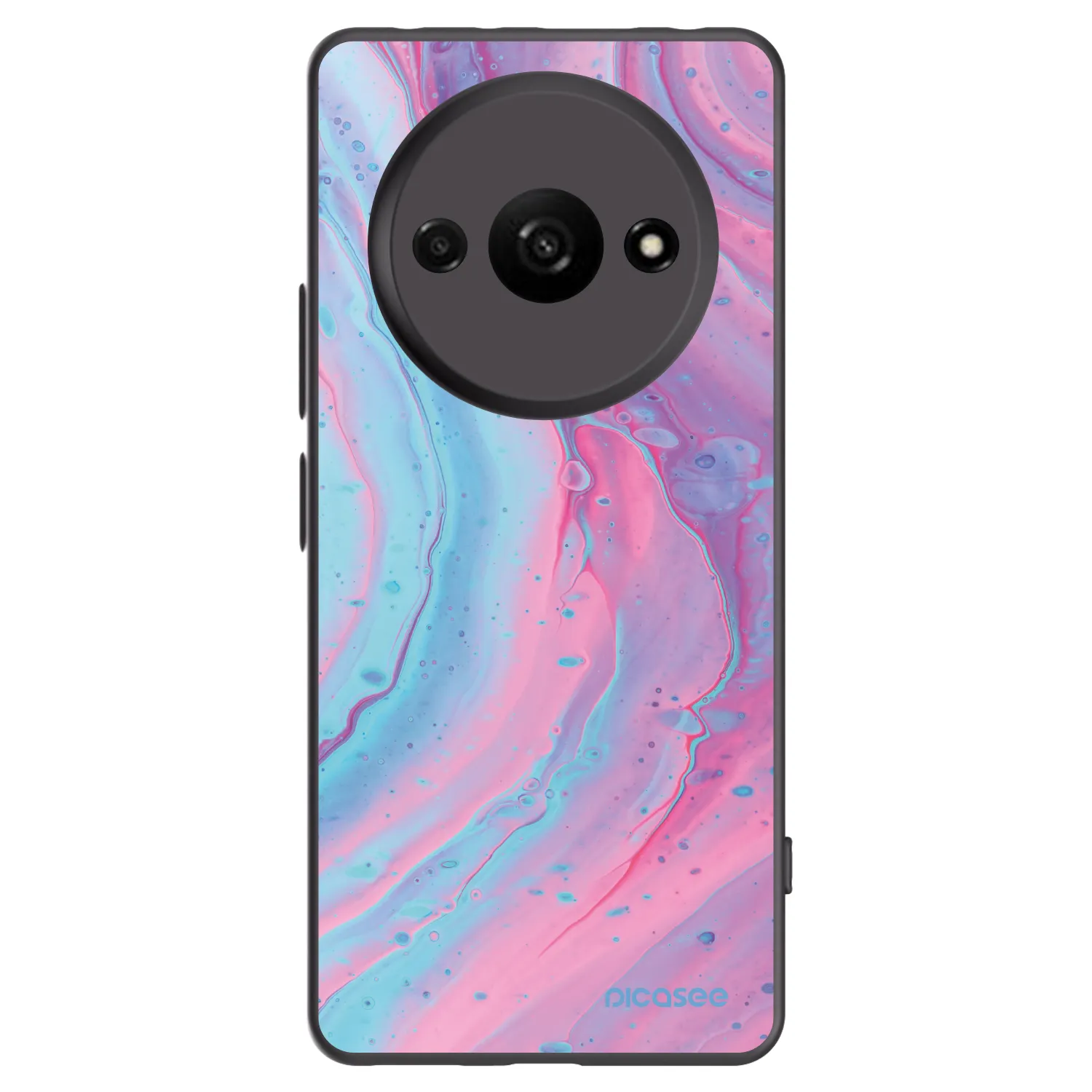 Picasee crna silikonska maskica za Xiaomi Redmi A3 - Pink liquid
