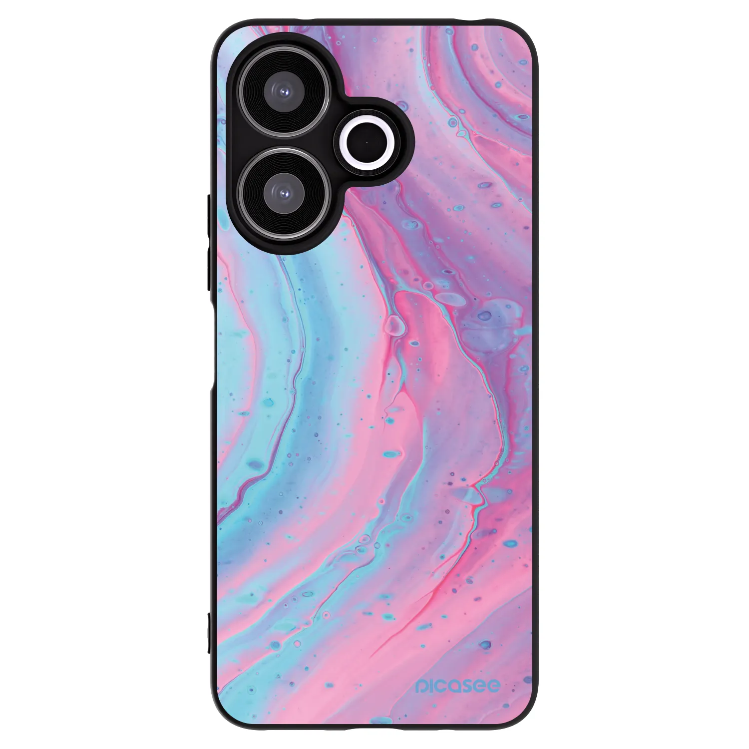 Picasee crna silikonska maskica za Xiaomi Redmi 13 4G - Pink liquid