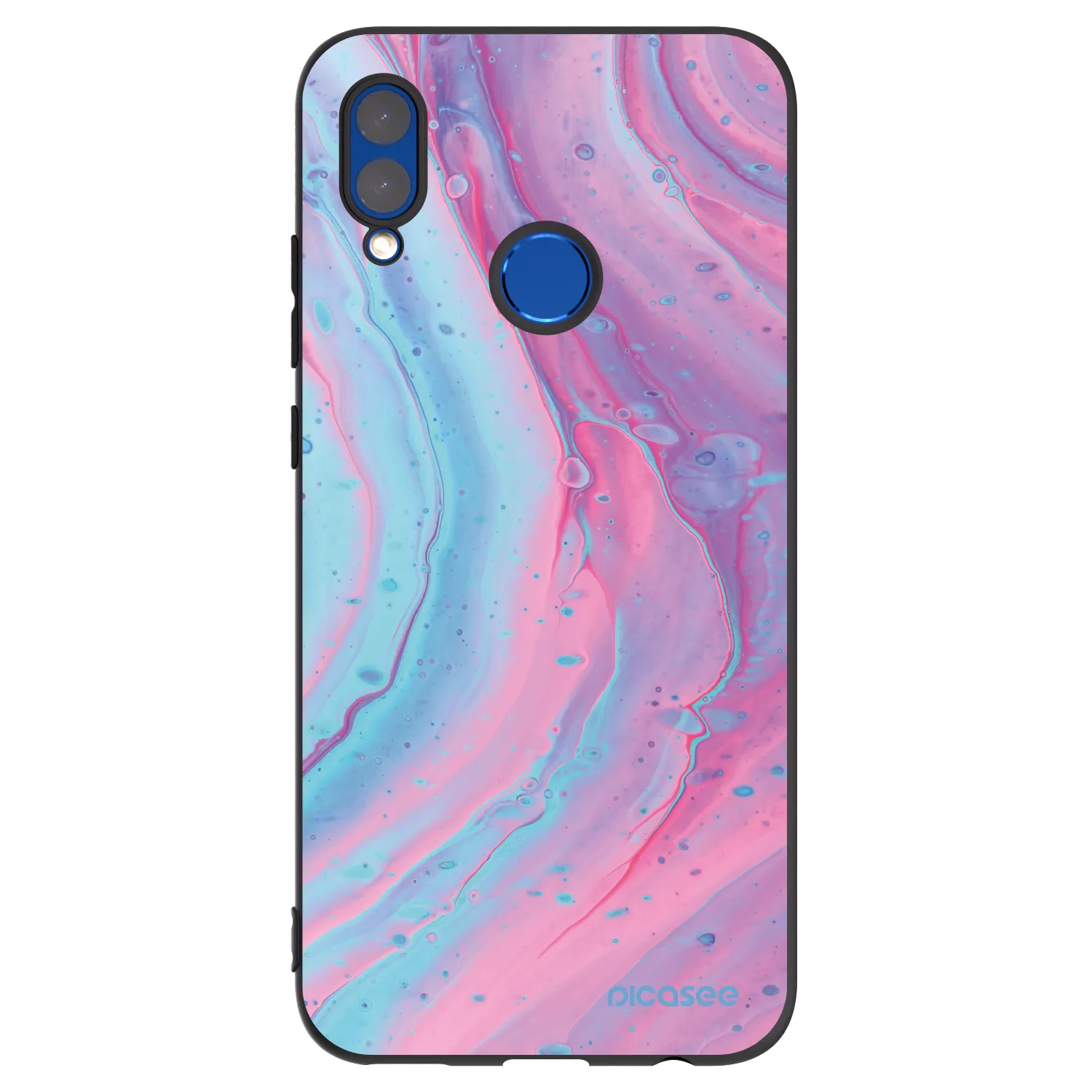 Picasee crna silikonska maskica za Huawei P Smart 2019 - Pink liquid