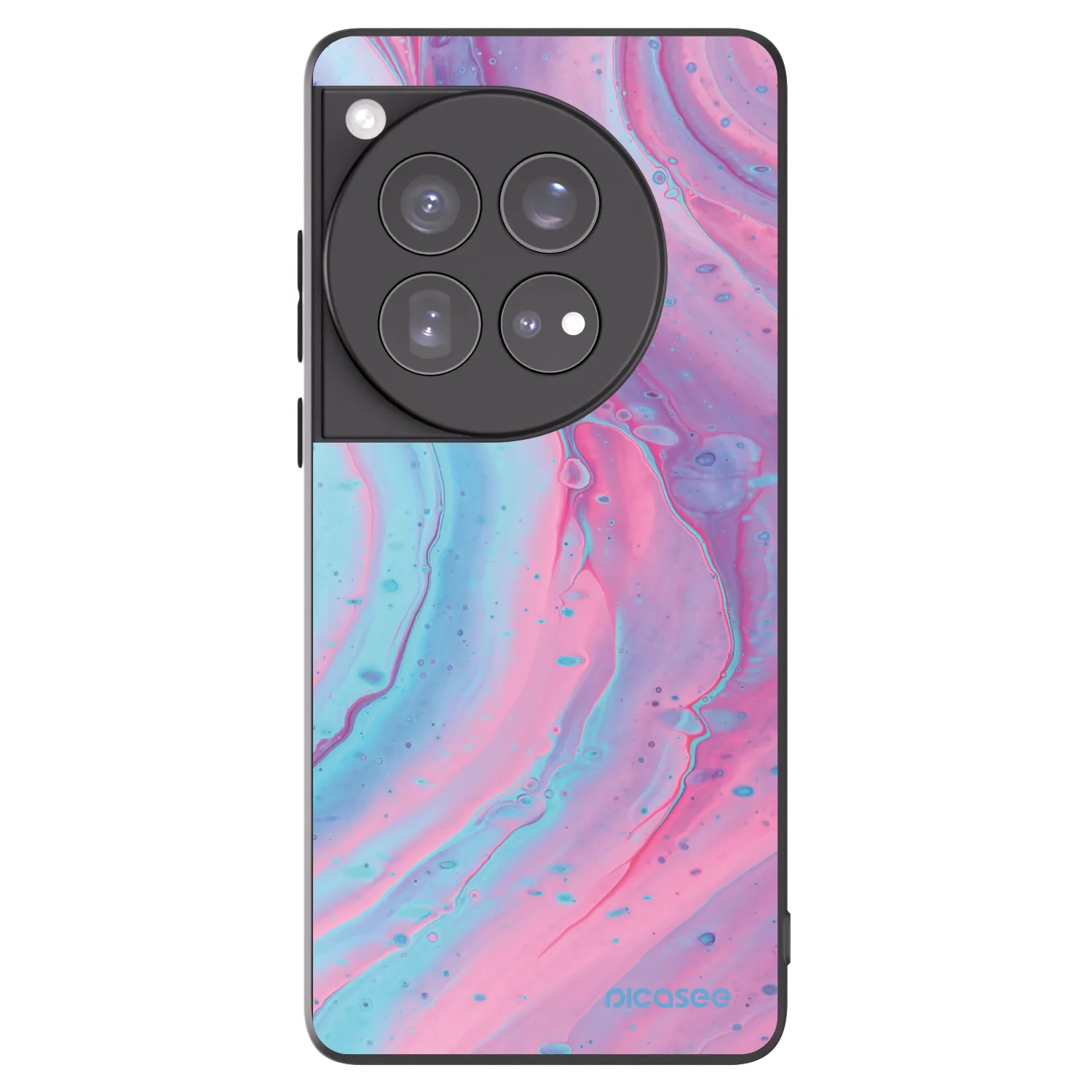 Picasee crna silikonska maskica za OnePlus 12 5G - Pink liquid