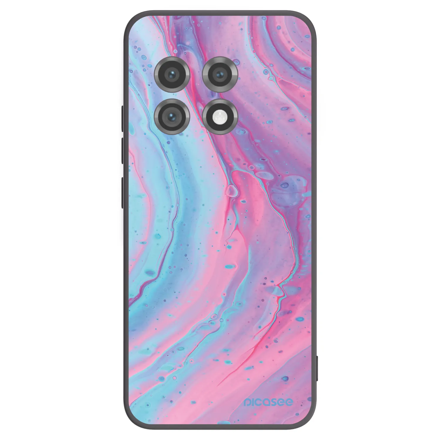 Picasee crna silikonska maskica za OnePlus 11 5G - Pink liquid