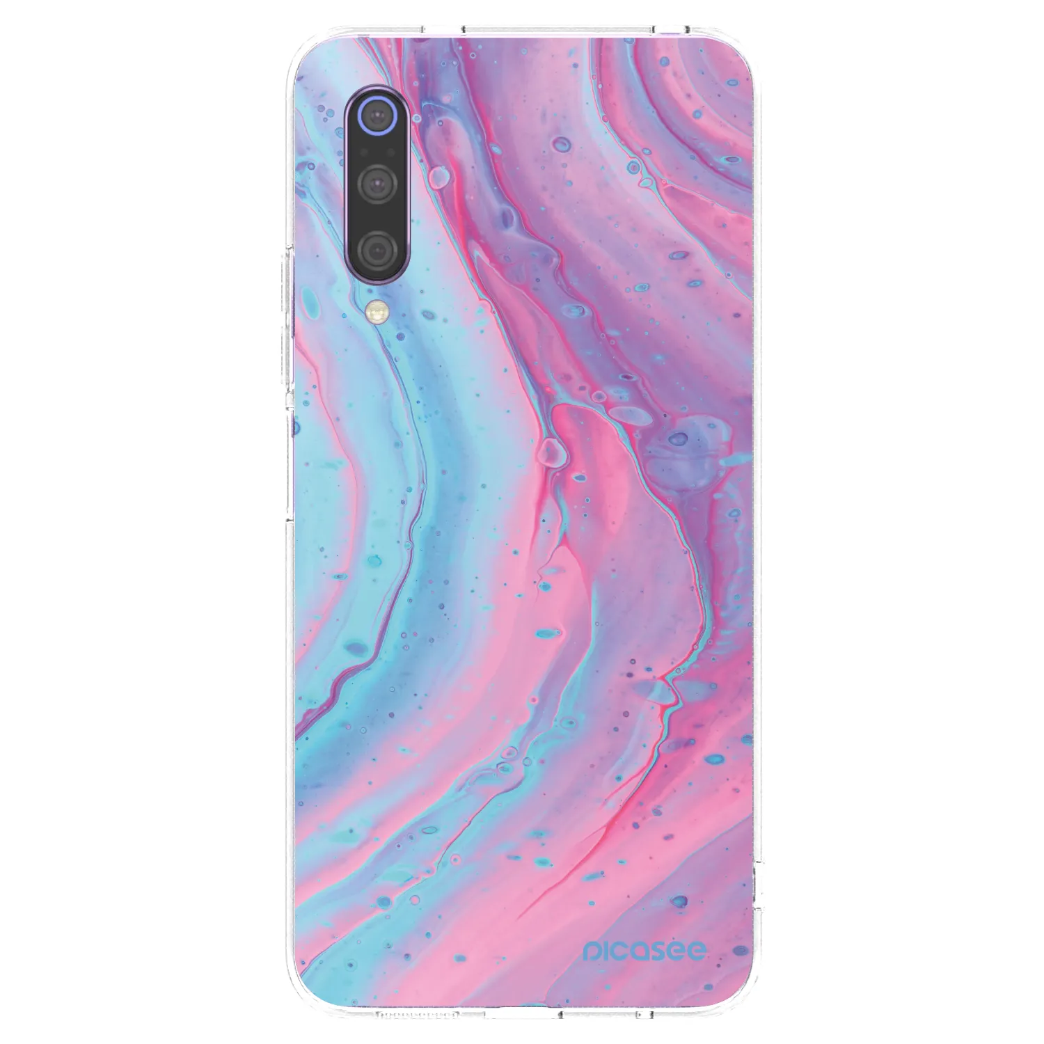 Picasee silikonska prozirna maskica za Xiaomi Mi 9 - Pink liquid
