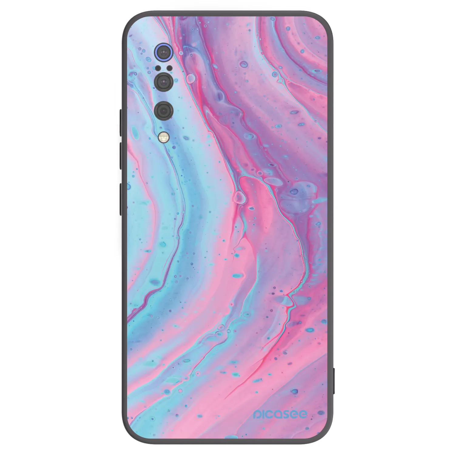 Picasee crna silikonska maskica za Xiaomi Mi 9 - Pink liquid