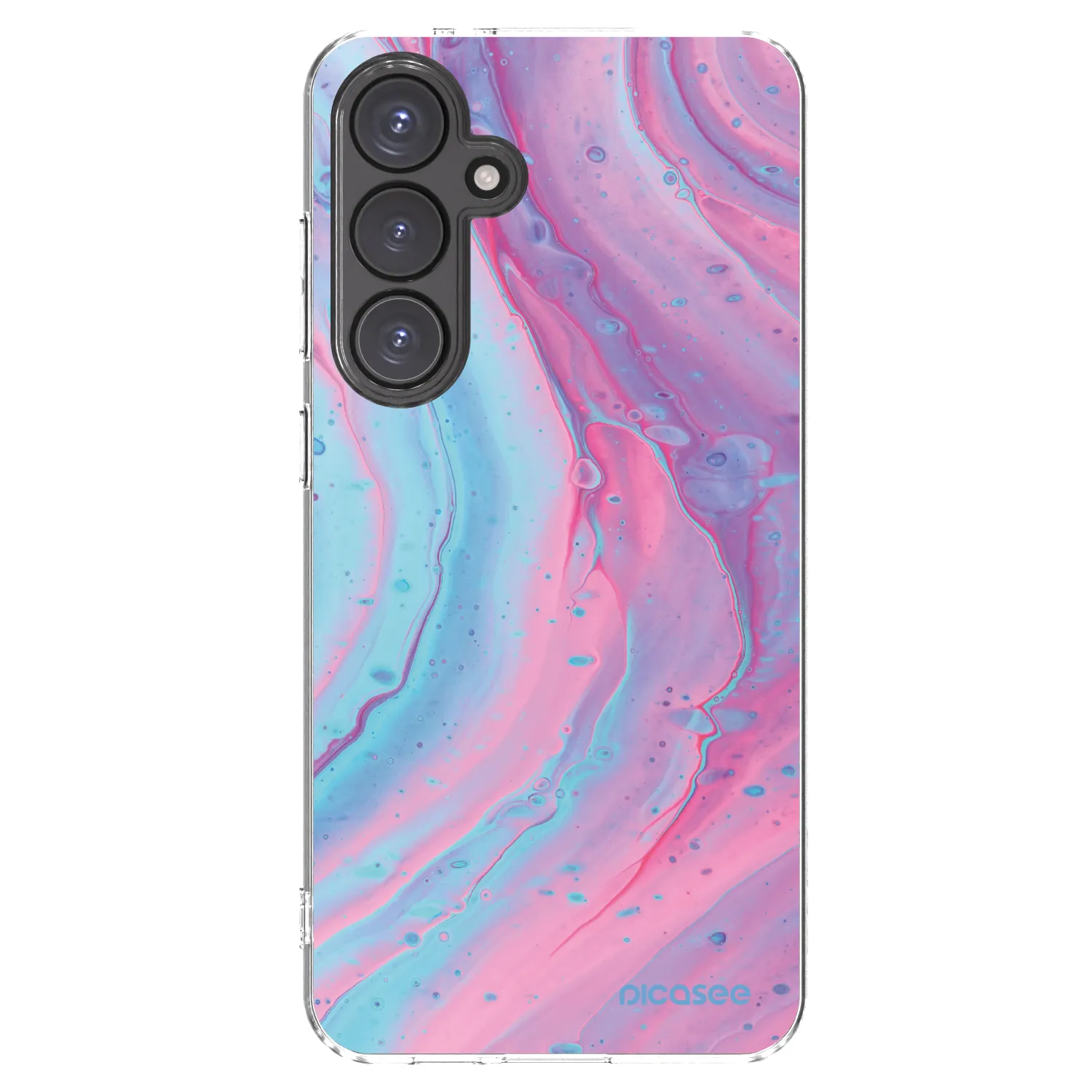 Picasee silikonska prozirna maskica za Samsung Galaxy S24 FE S721B - Pink liquid