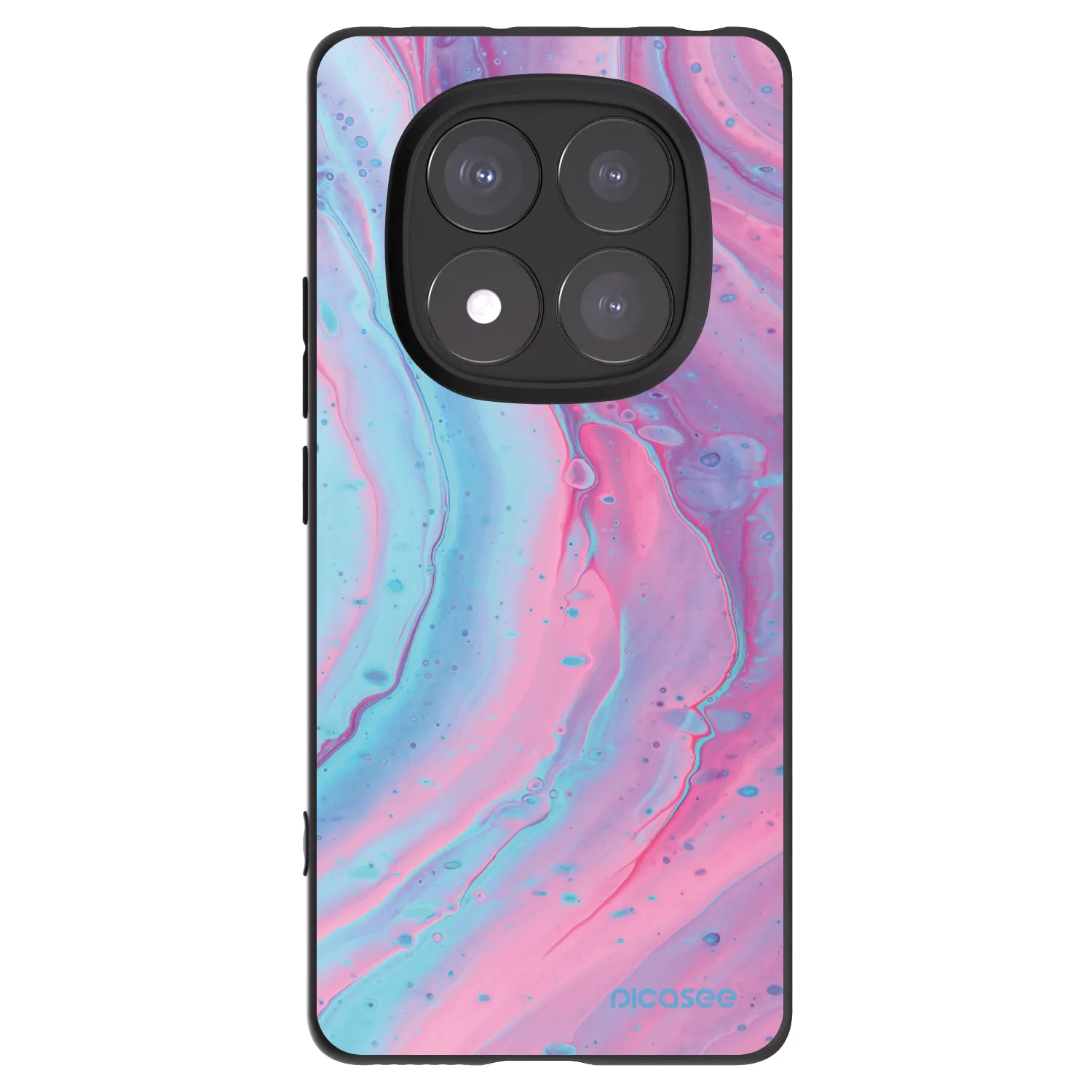 Picasee crna silikonska maskica za Xiaomi Redmi Note 14 Pro+ 5G - Pink liquid
