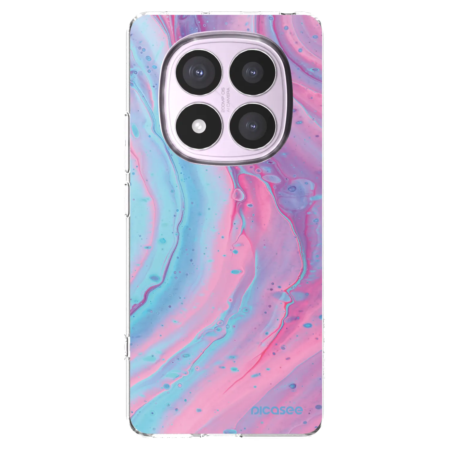 Picasee silikonska prozirna maskica za Xiaomi Redmi Note 14 Pro 5G - Pink liquid