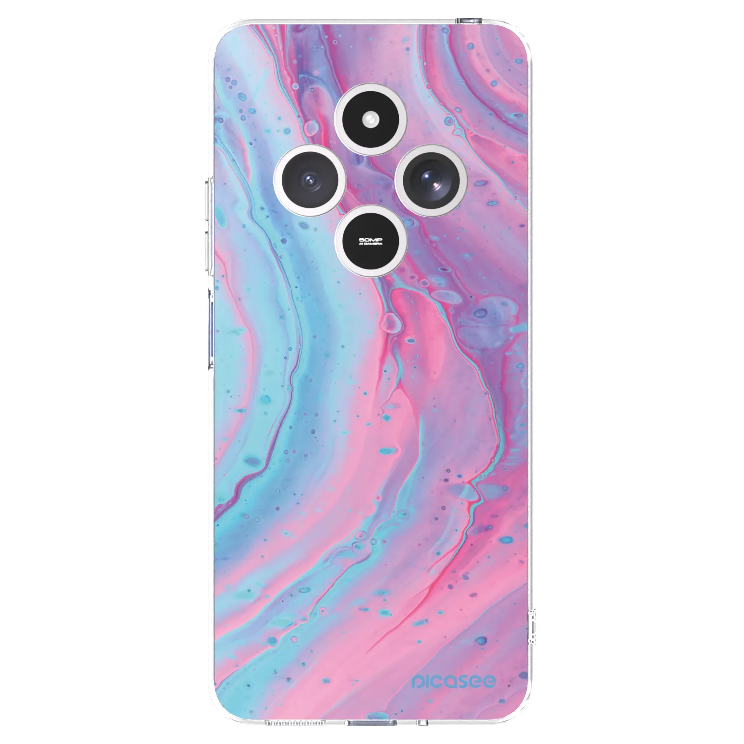 Picasee silikonska prozirna maskica za Xiaomi Redmi 14C - Pink liquid