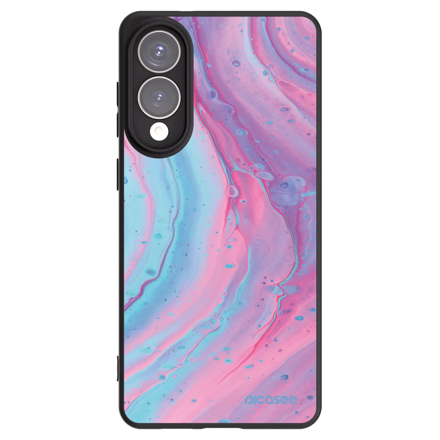 Picasee crna silikonska maskica za Samsung Galaxy S25 Edge 5G - Pink liquid