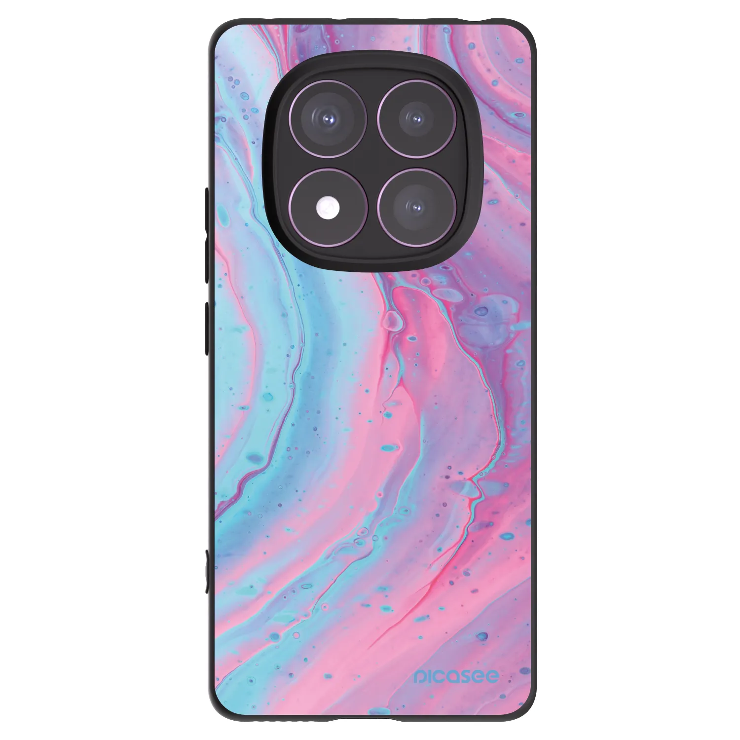 Picasee crna silikonska maskica za Xiaomi Redmi Note 14 Pro 4G - Pink liquid