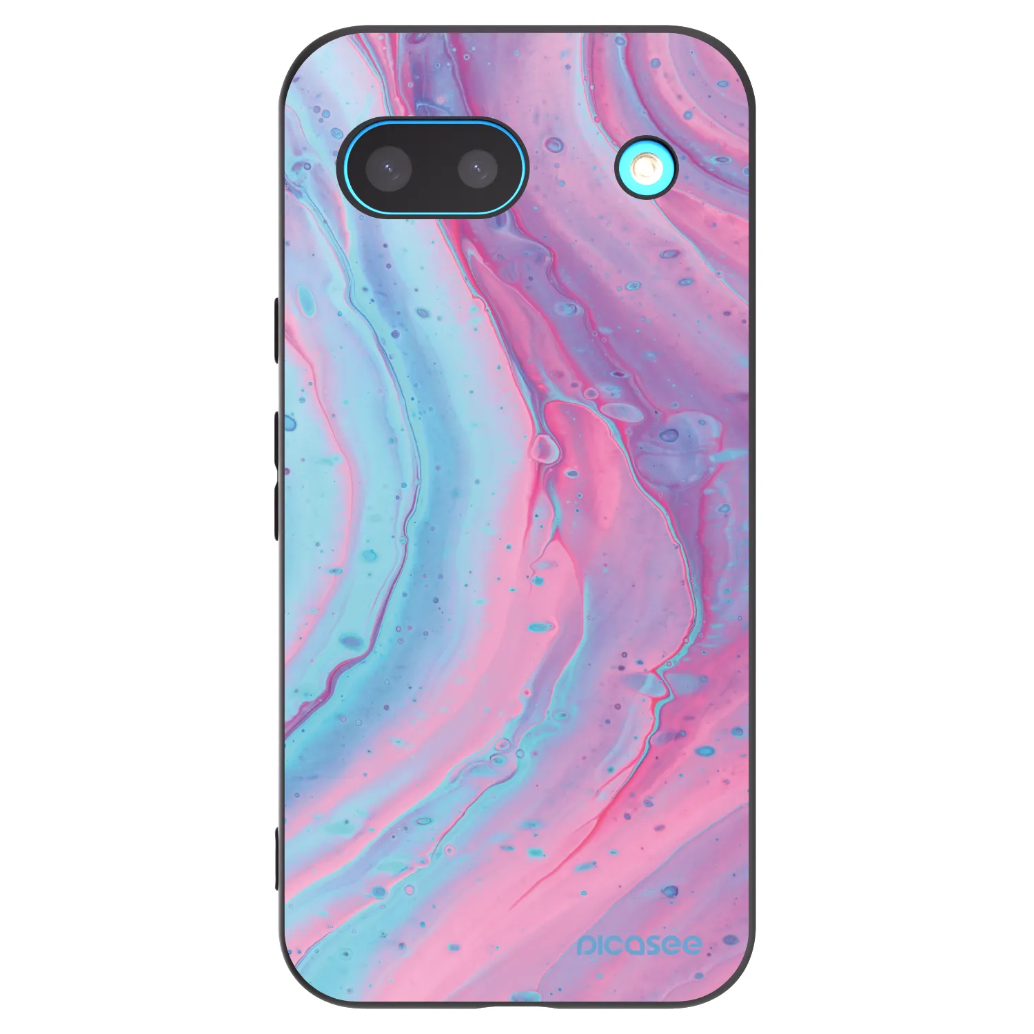 Picasee crna silikonska maskica za Google Pixel 8 - Pink liquid