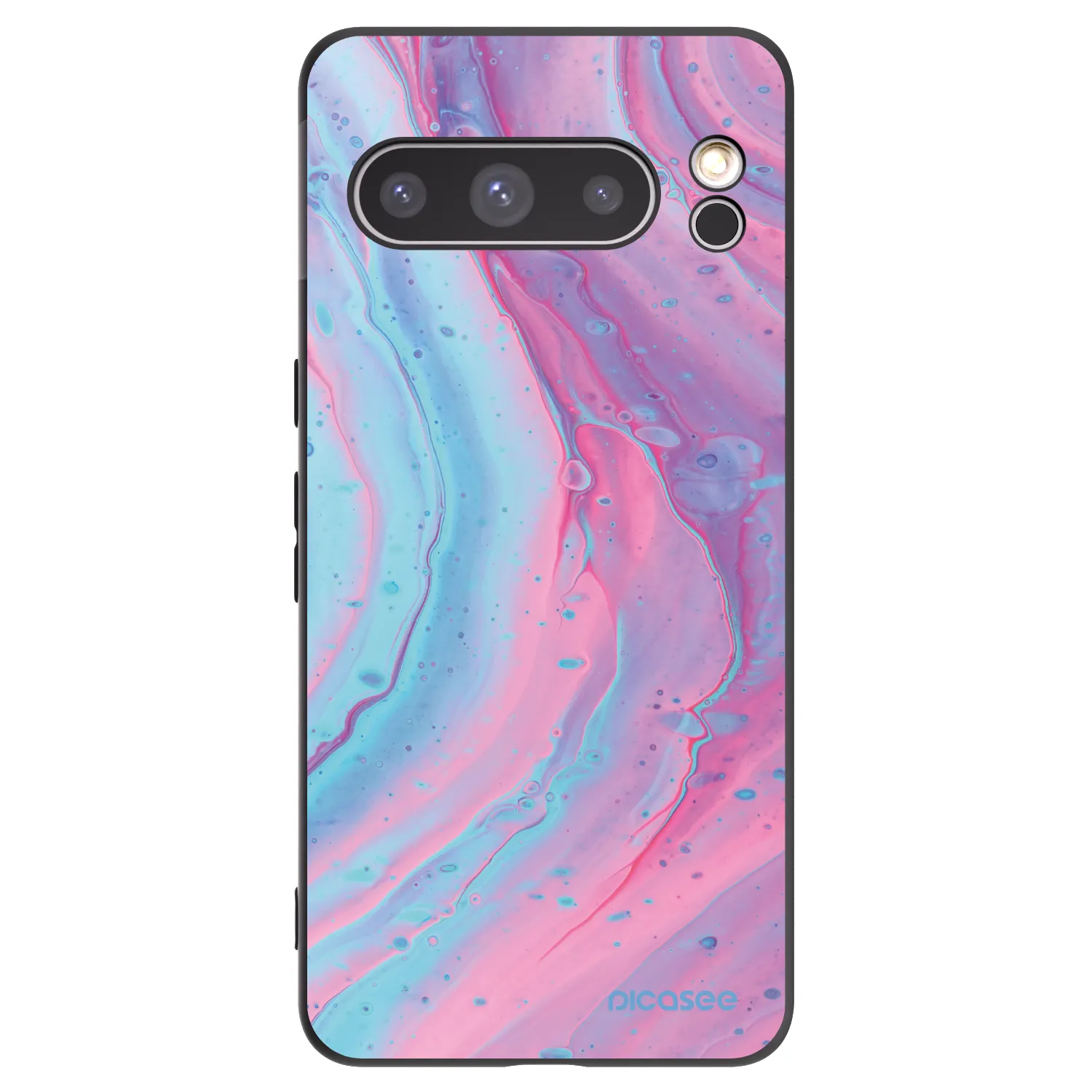 Picasee crna silikonska maskica za Google Pixel 8 Pro - Pink liquid