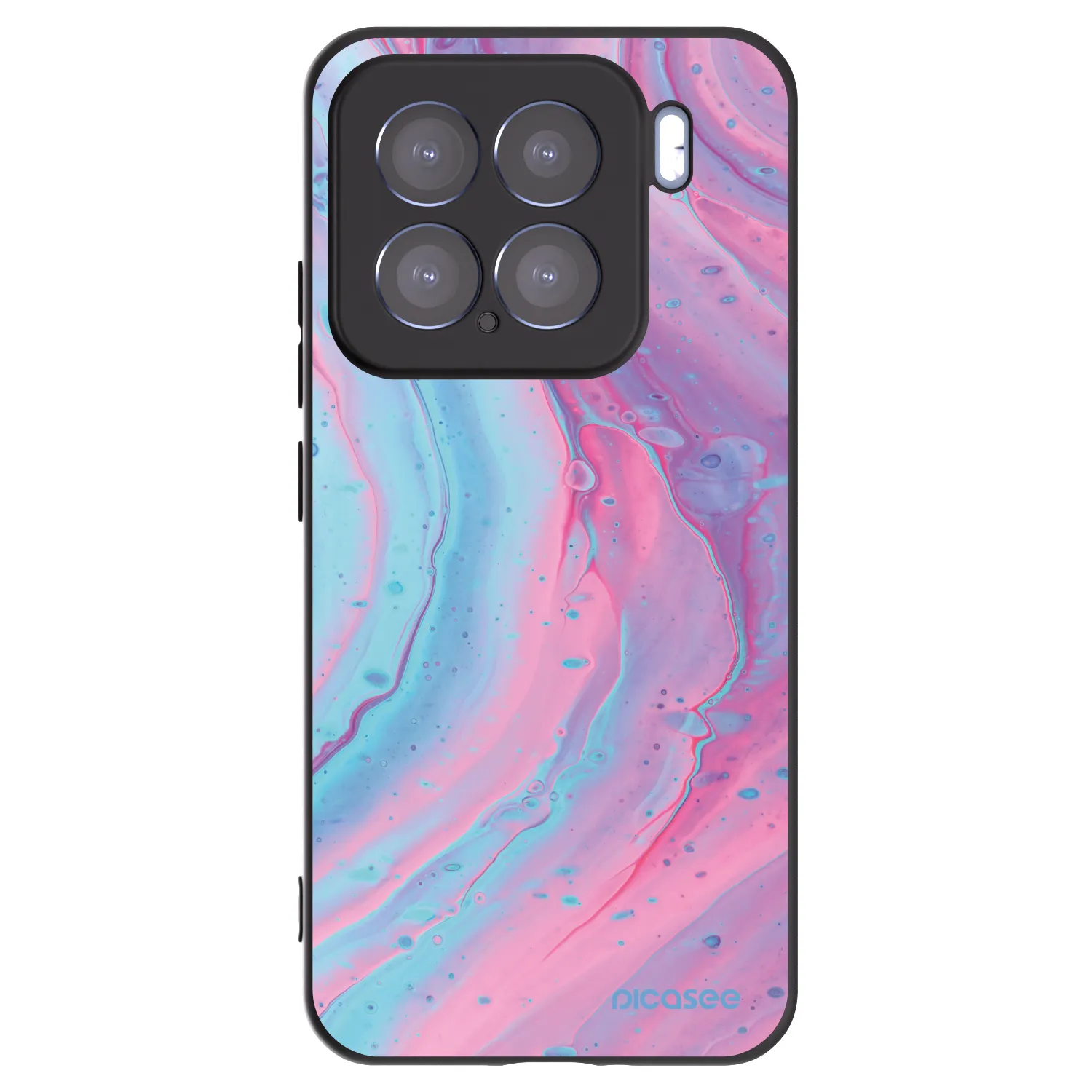 Picasee crna silikonska maskica za Xiaomi 15 - Pink liquid