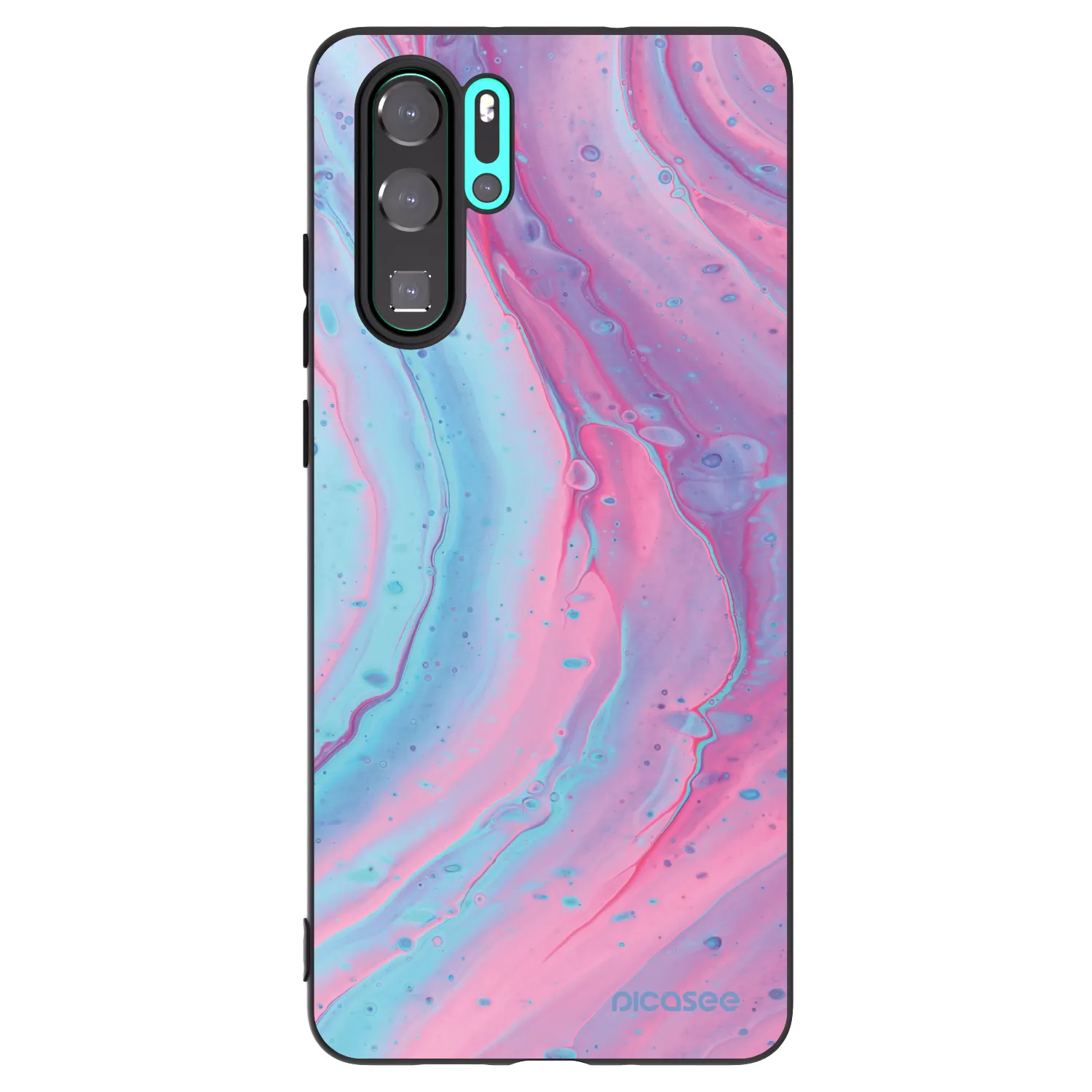 Picasee crna silikonska maskica za Huawei P30 Pro - Pink liquid
