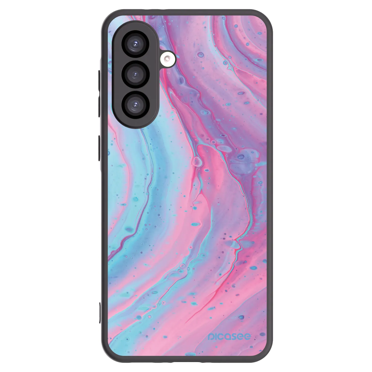 Picasee crna silikonska maskica za Samsung Galaxy A26 5G A266B - Pink liquid