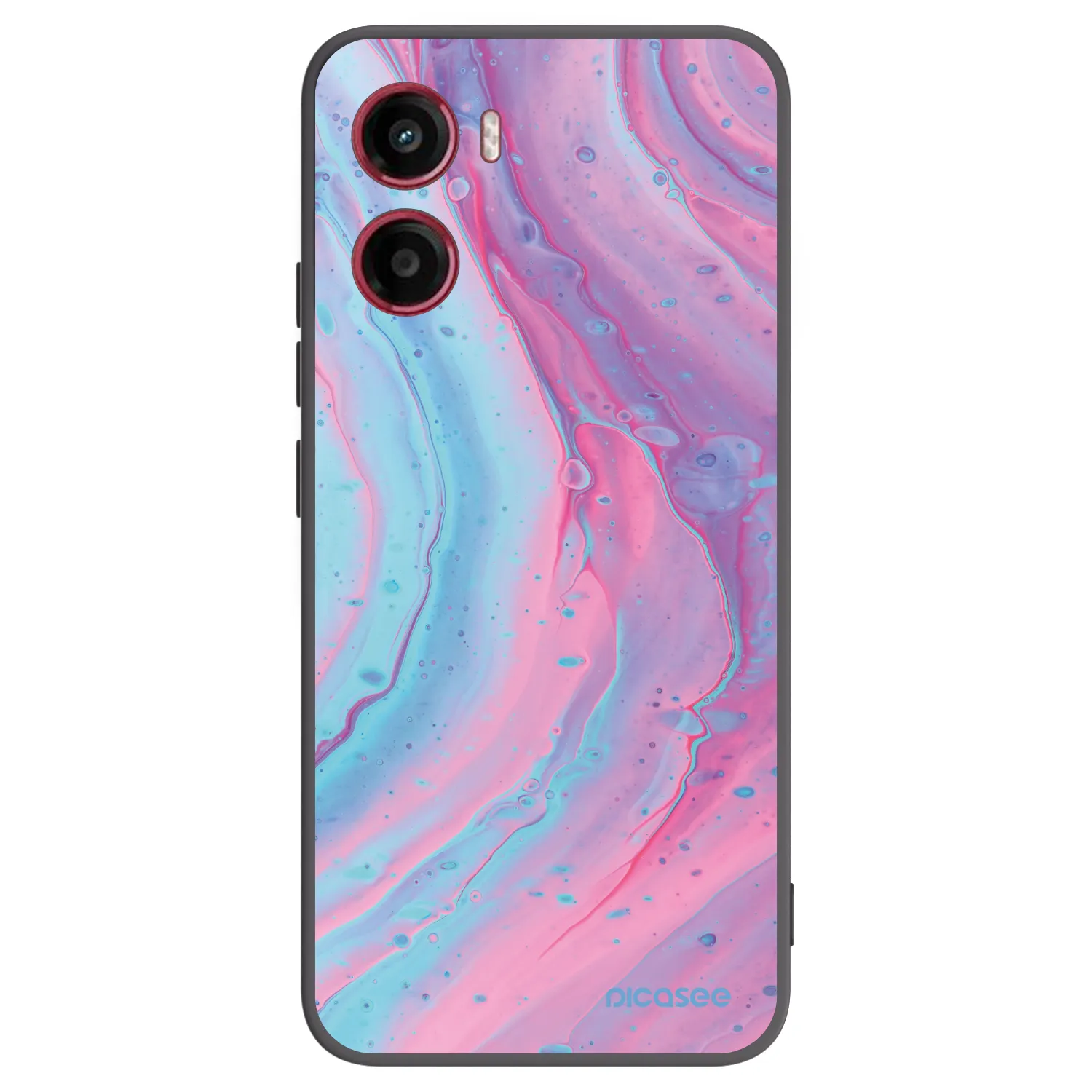 Picasee crna silikonska maskica za Motorola Moto G05 - Pink liquid