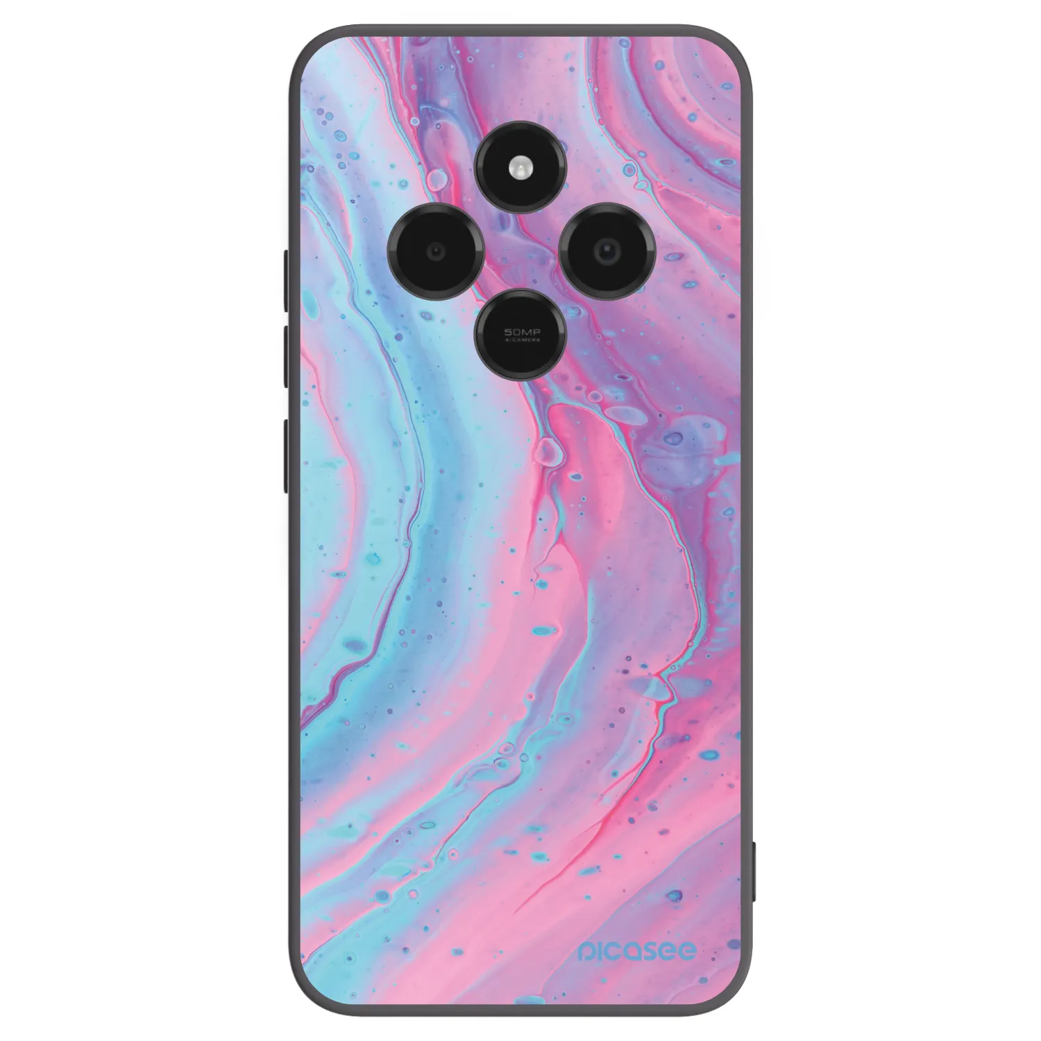 Picasee crna silikonska maskica za Xiaomi Poco C75 - Pink liquid