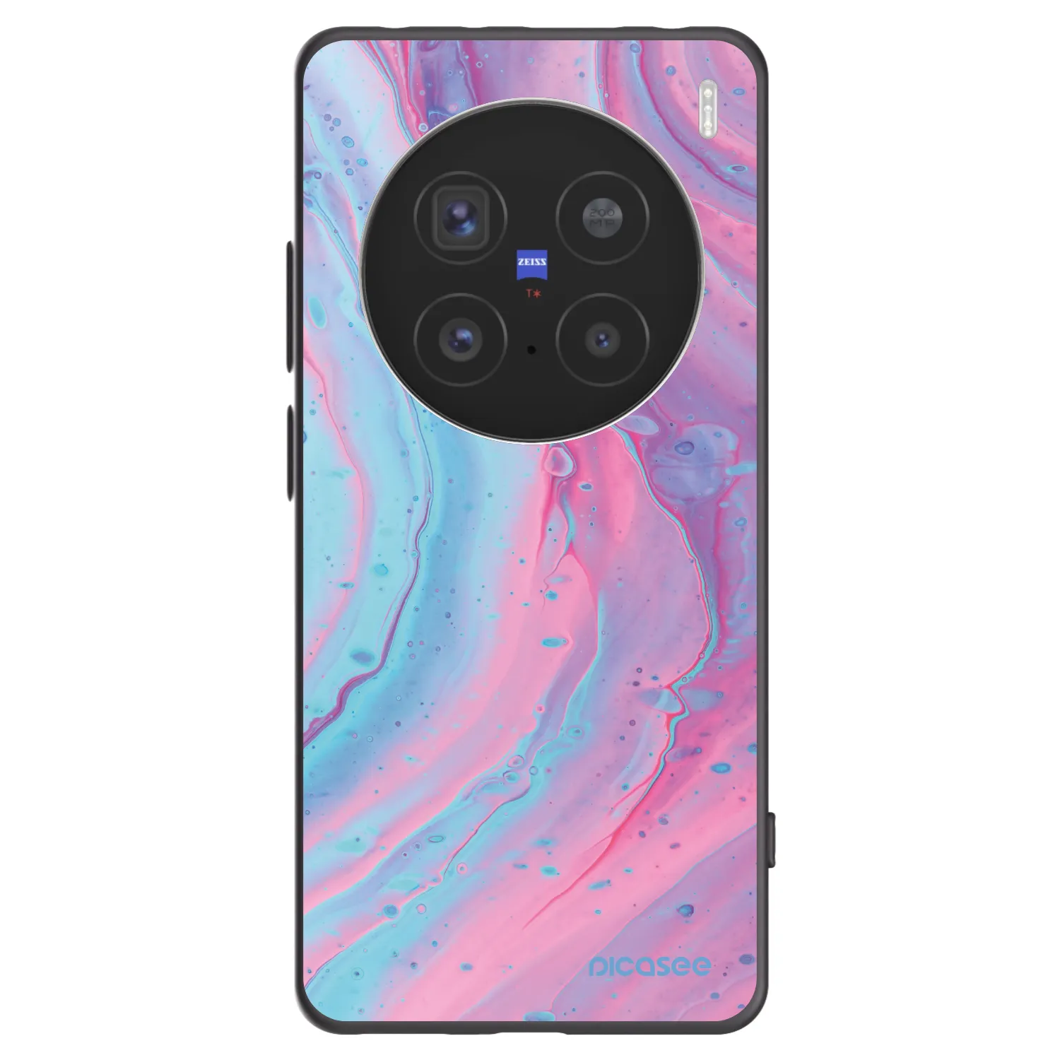 Picasee crna silikonska maskica za Vivo X200 Pro - Pink liquid