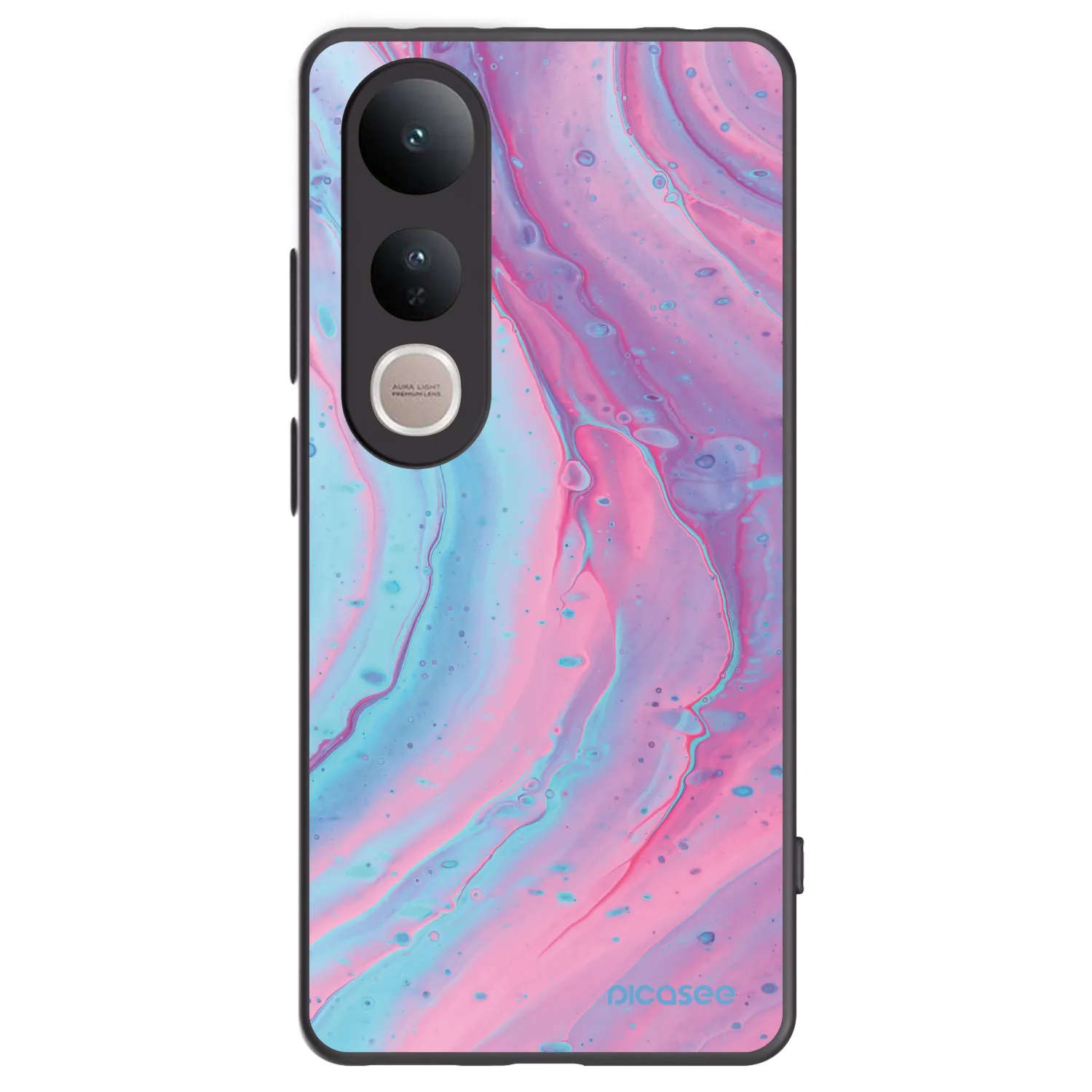 Picasee crna silikonska maskica za Vivo V50 Lite 5G - Pink liquid