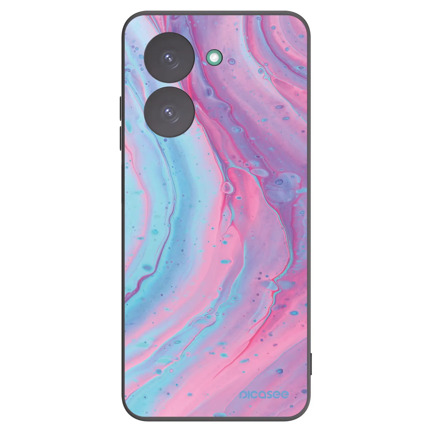 Picasee crna silikonska maskica za Xiaomi Redmi A5 - Pink liquid