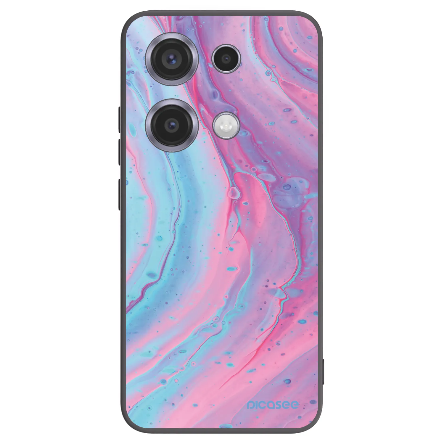 Picasee crna silikonska maskica za Xiaomi Redmi Note 14S - Pink liquid