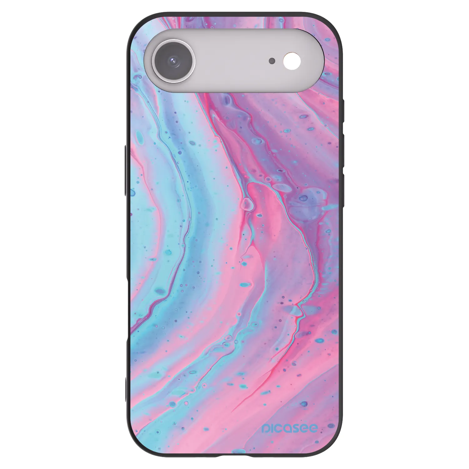Picasee crna silikonska maskica za Apple iPhone Air - Pink liquid