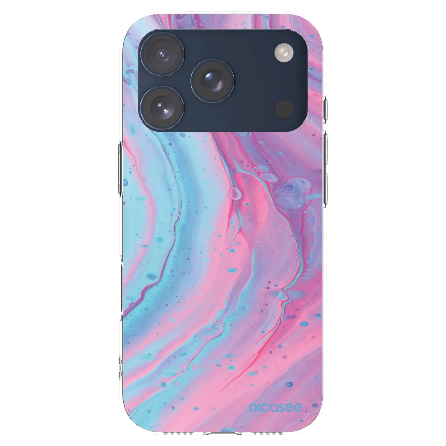 Picasee silikonska prozirna maskica za Apple iPhone 17 Pro - Pink liquid
