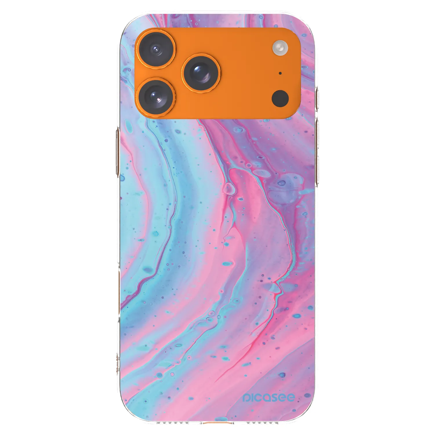 Picasee silikonska prozirna maskica za Apple iPhone 17 Pro Max - Pink liquid