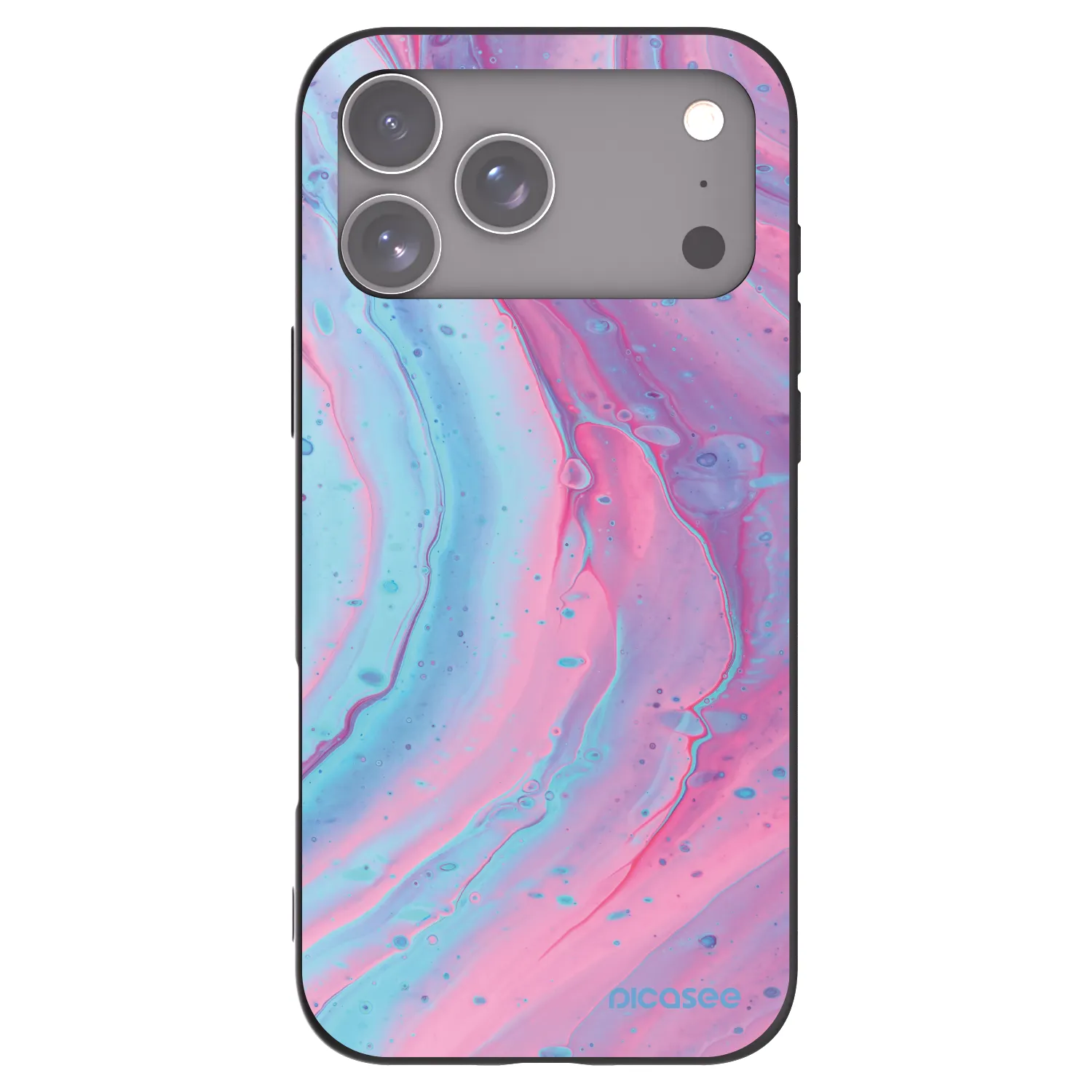 Picasee crna silikonska maskica za Apple iPhone 17 Pro Max - Pink liquid